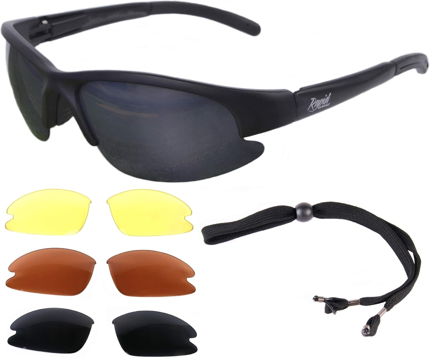 Rapid Eyewear Cruise Pilot Spec Sunglasses That Comply with CAA Recommendations, for Men & Women. Use for Flying, Sports Etc. Interchangeable Lenses Options, Inc. Low Light and Very Dark Cat 4 image number 1