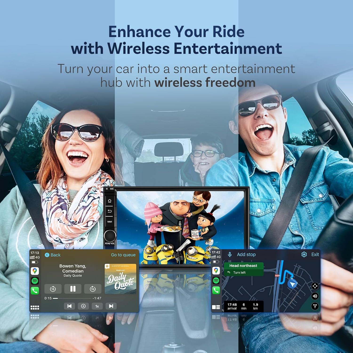 OTTOCAST Play2Video Pro, Android Carplay Ai Box & Wireless Carplay Adapter & Wireless Android Auto Adapter 3 in 1, Built-In Youtube, Netflix, IPTV, Tiktok, Prime Video, 5 Video APP image number 5