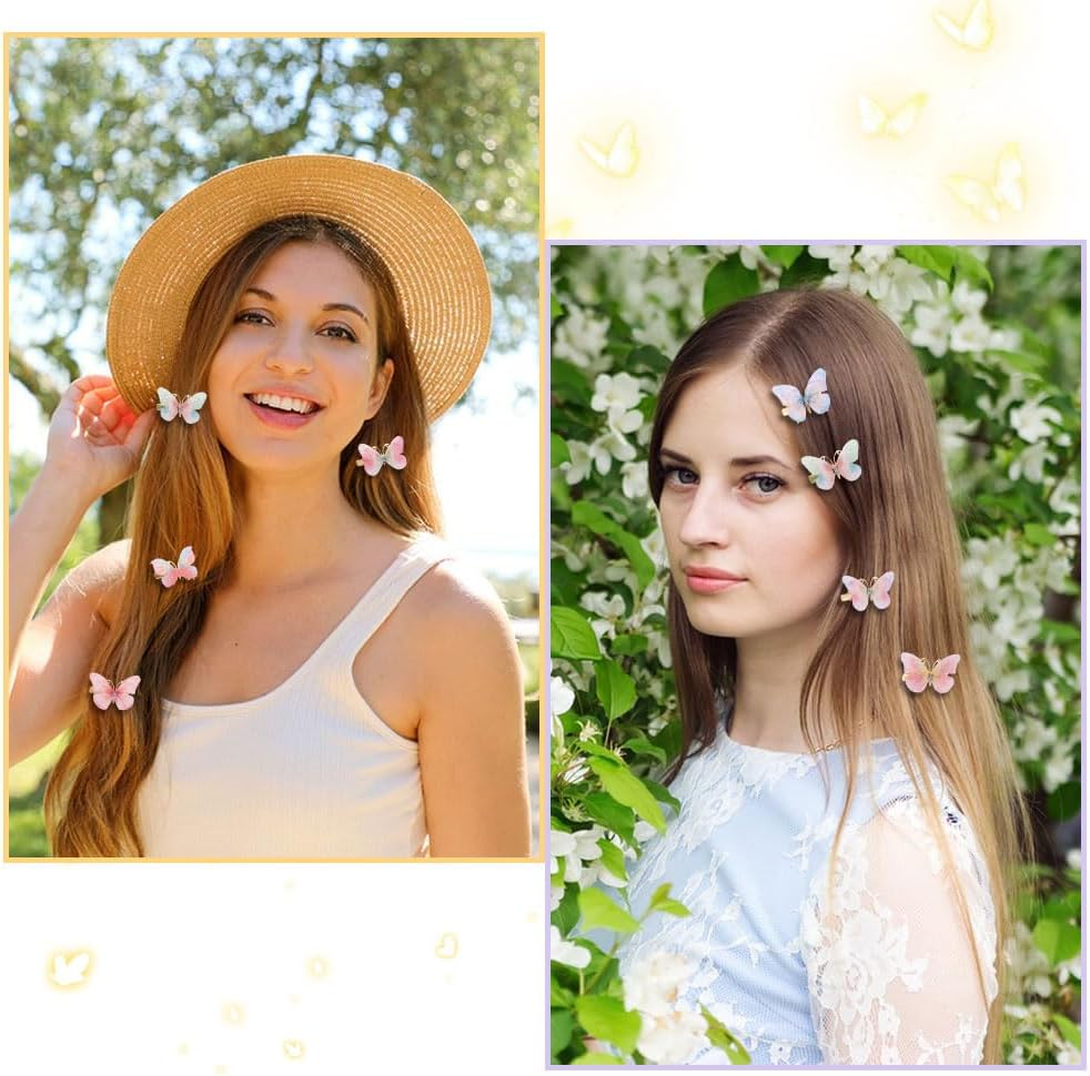 18Pcs Rhinestone Butterfly Hair Clips for Teens Women, Y2K Glitter Hair Jaw Clips, Cute Headwear Gifts for Wedding and Back to School - Novelty Style image number 4