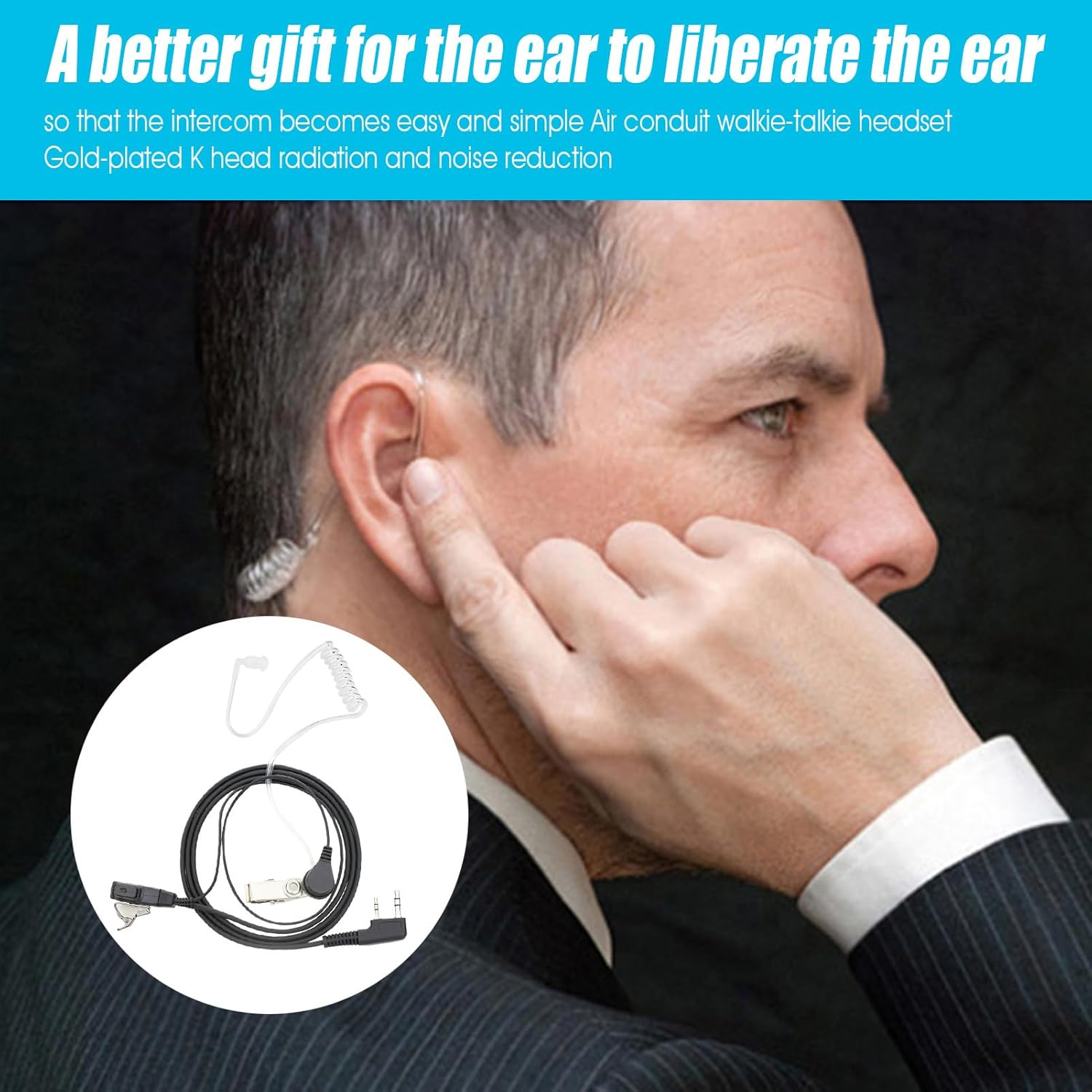 Microphone Covert Acoustic Tube | Earpiece Headset Acoustic Tube Replacement,Microphone Earbuds Audio Parts Ergonomic for Friends Family Professionals Enthusiasts image number 3