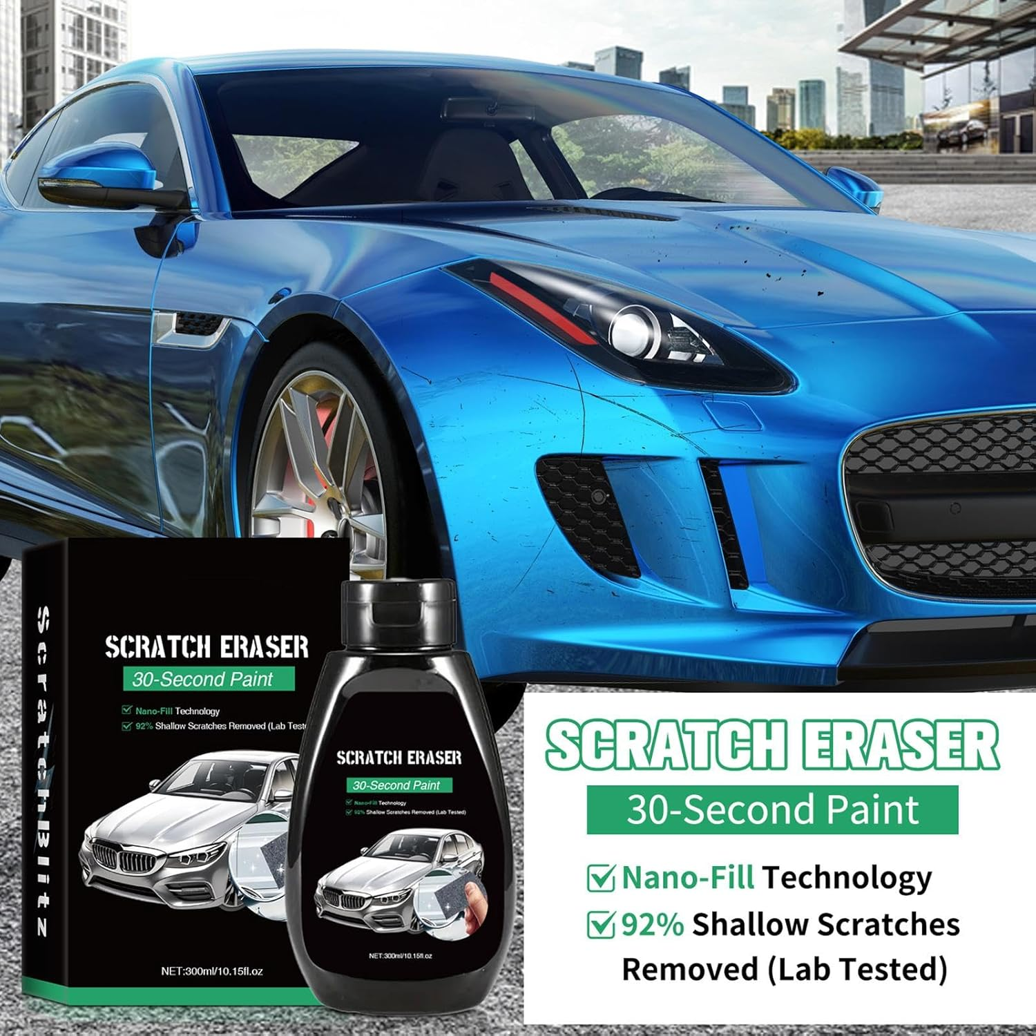 Car Scratch Remover | Multifunctional Polishing Compound,300Ml Portable Repairing Accessories, Automotive Buffing Tool for Trucks image number 5