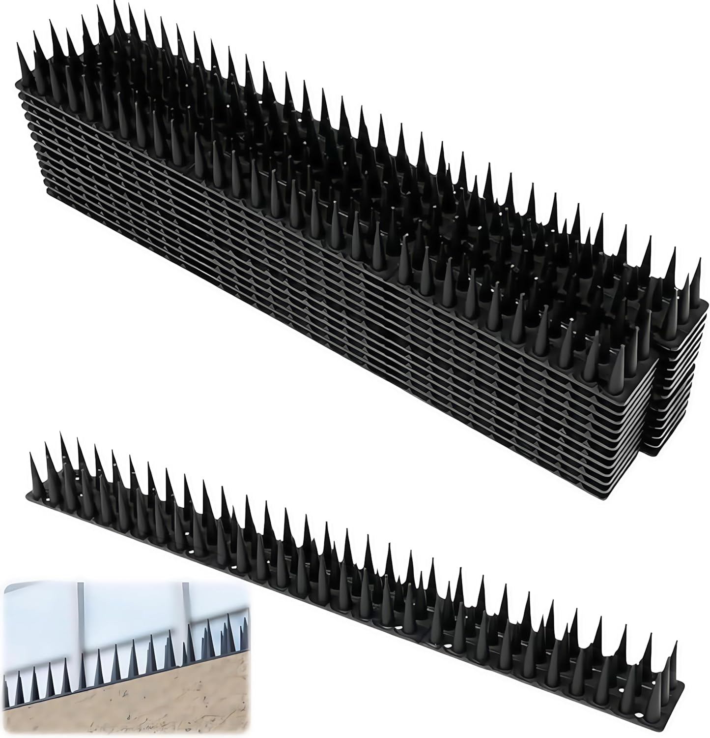 Pigeon Spikes,5.16 M X 4 Cm Heavy Duty Bird Deterrents,Fence Spikes of Bird Deterrent Covers,Woodpecker Away Device Outdoor,Versatile Keep Pigeon Possum Cat Owl Away(Black) image number 1