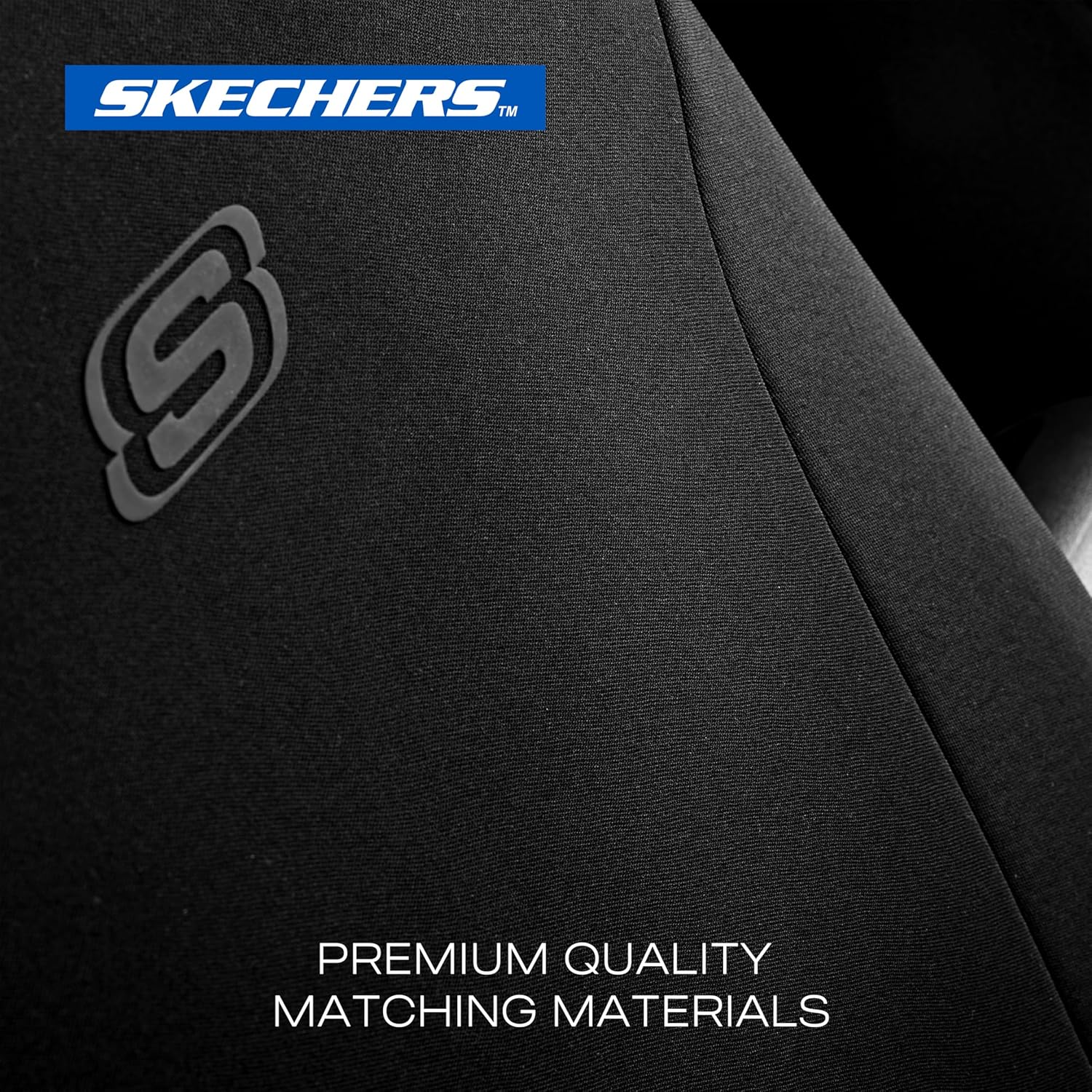 Skechers Seat Covers, Premium Breathable Polyester Seat Covers, Car Seat Covers Front Seats Airbag Compatible, Automotive Comfort for Most Cars, Vans, Trucks, Suvs (Two Front, Black) image number 4