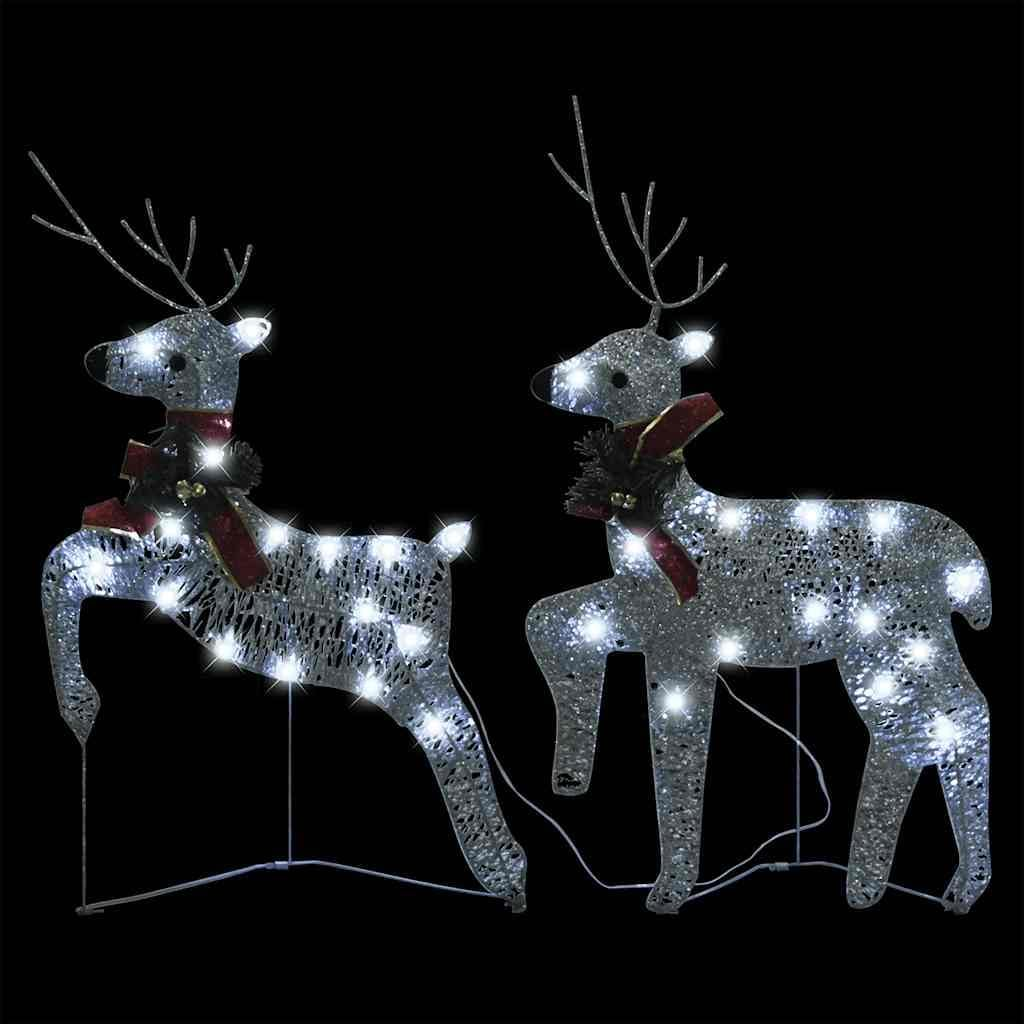 Christmas Reindeers 2 Pcs Silver 40 Leds Holiday Decor Outdoor Lights image number 1