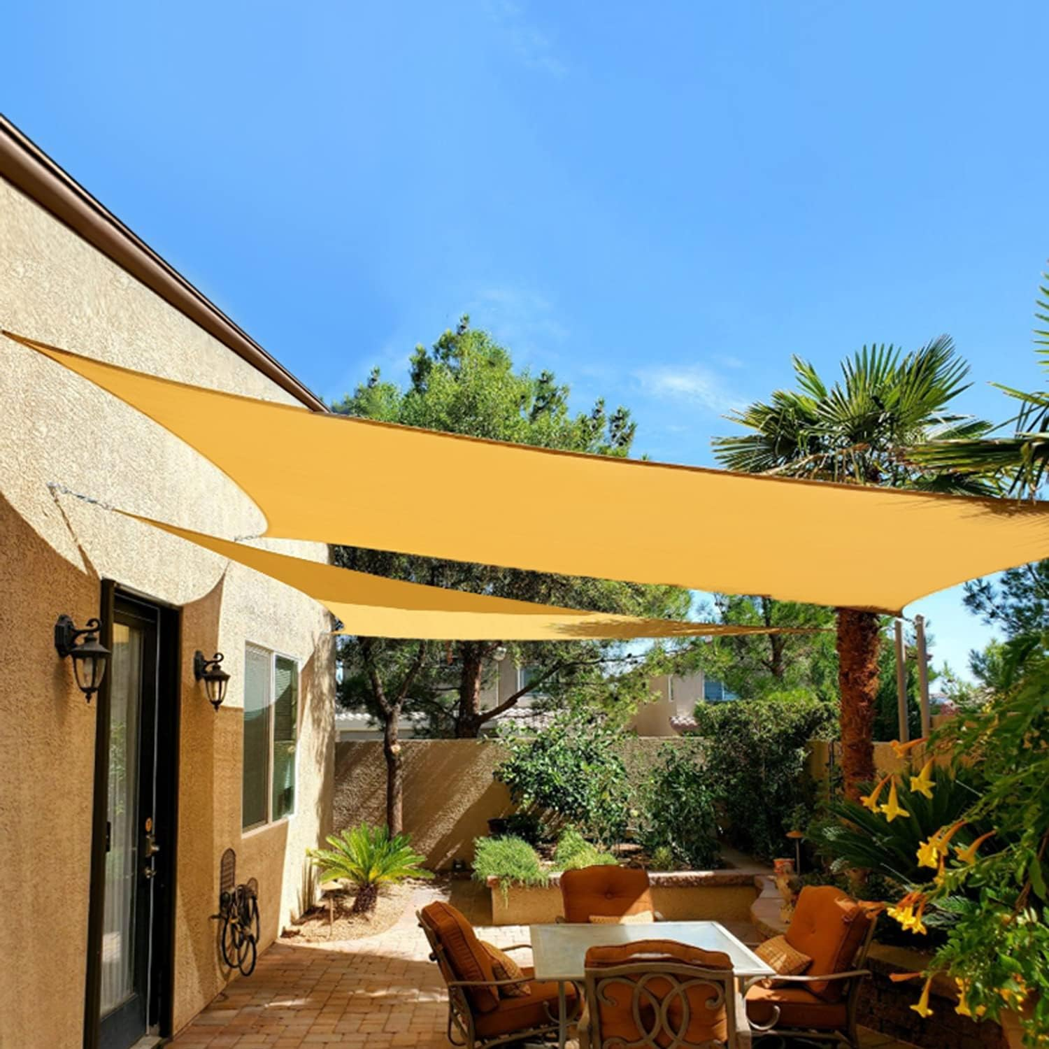 Nyshine Sun Shade Sail Waterproof 6.5' X 10' Rectangle UV Block Canopy Awning Shelter for Outdoor Patio Backyard Lawn Garden Carport image number 6