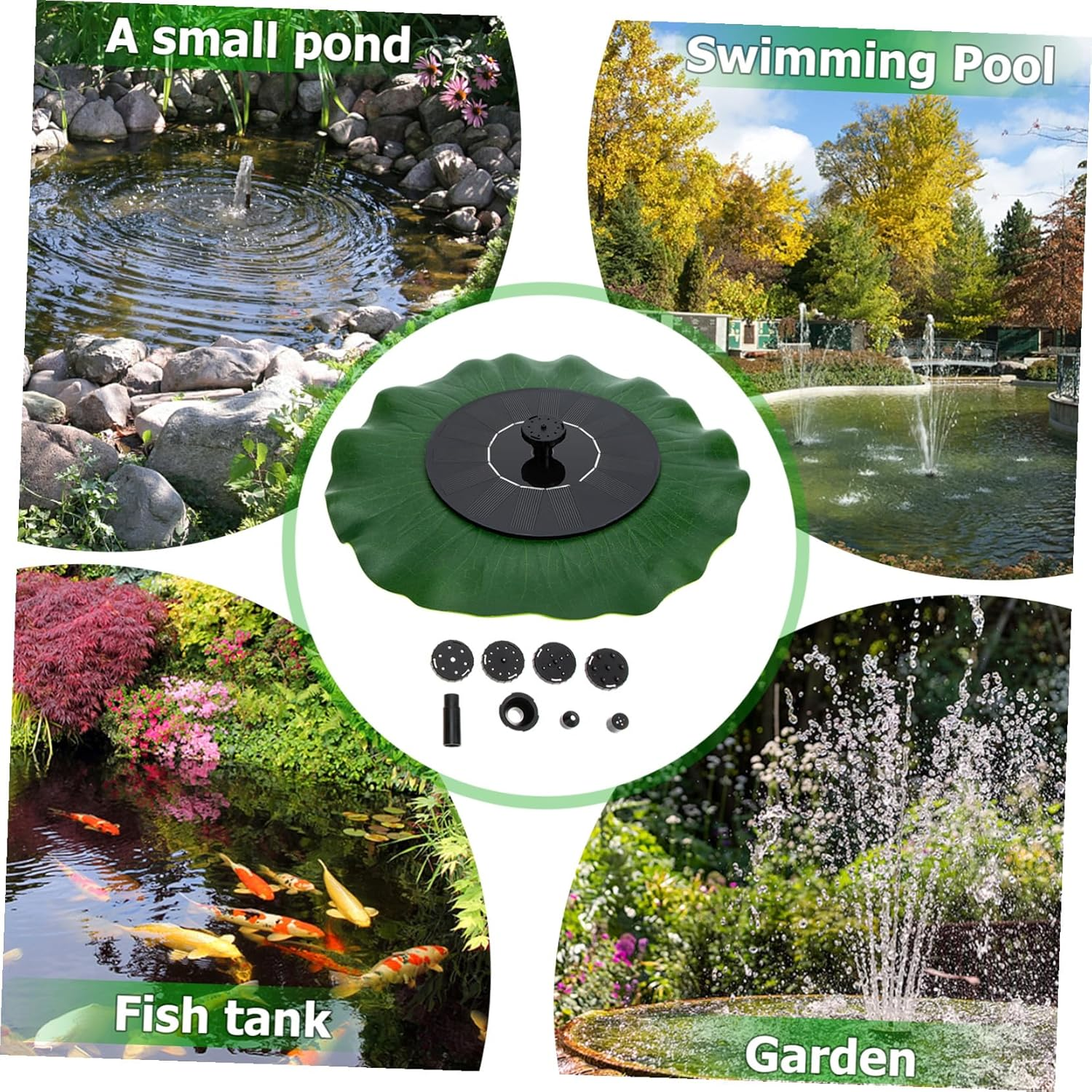 SEWACC Creative Solar Water Fountain Solar Pump Outdoor Garden Courtyard Landscape Decoration Floating Miniature Water Feature Easy Installation Backyard Pools Fish Ponds image number 3