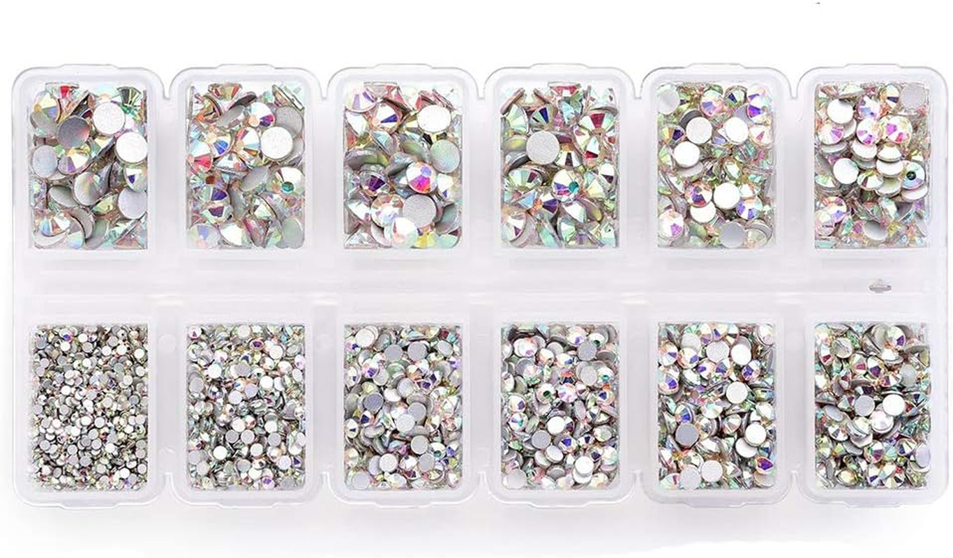 1 Box Nail AB Rhinestones Crystal Nail Art Nail Art Decorations round Crystal Rhinestones Gems DIY Eyes Clothes Craft image number 1