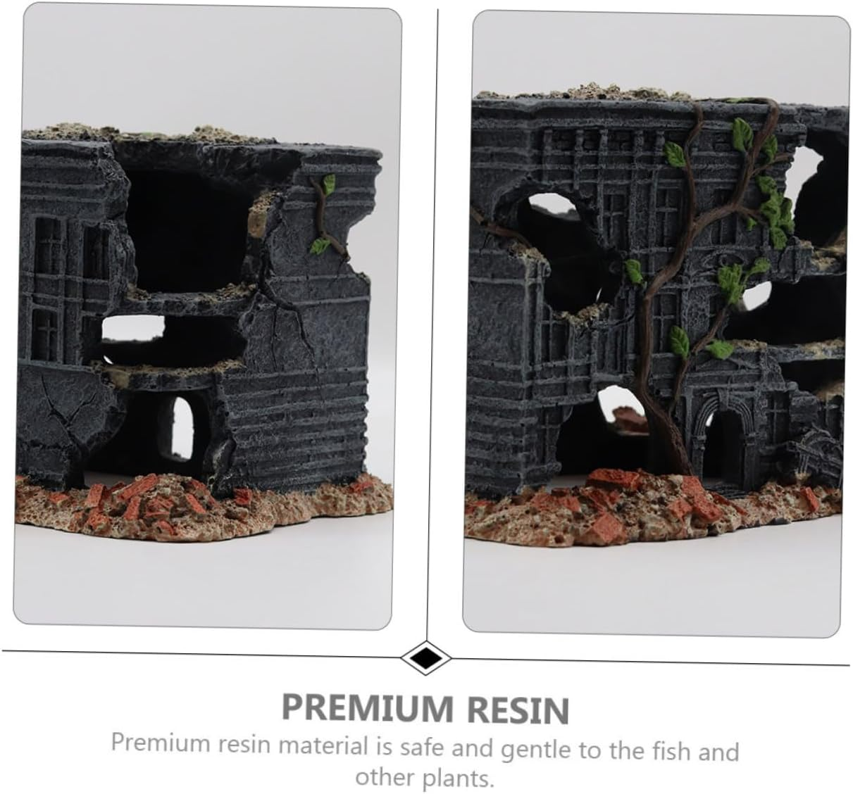 Parliky Imitated Tank Adornment Decorative Aquarium Decor Vivid Old House Ornament for Fish Tank Stable Base Hideout for Minnows for Aquatic Environments and Festivals image number 6