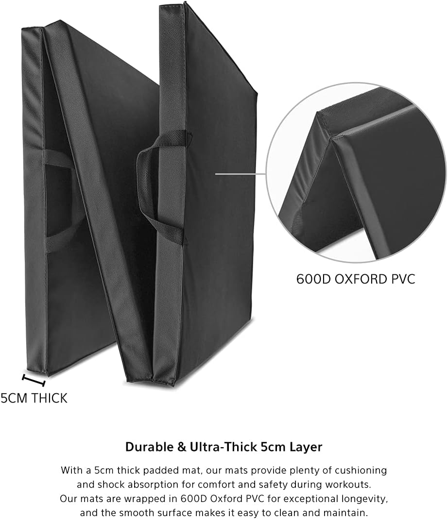 Lifespan Fitness Folding Exercise 1.8M Mat, Black