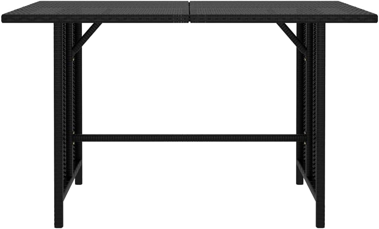 Vidaxl Garden Dining Table &ndash; Black Outdoor Patio Table in PE Rattan and Steel image number 1