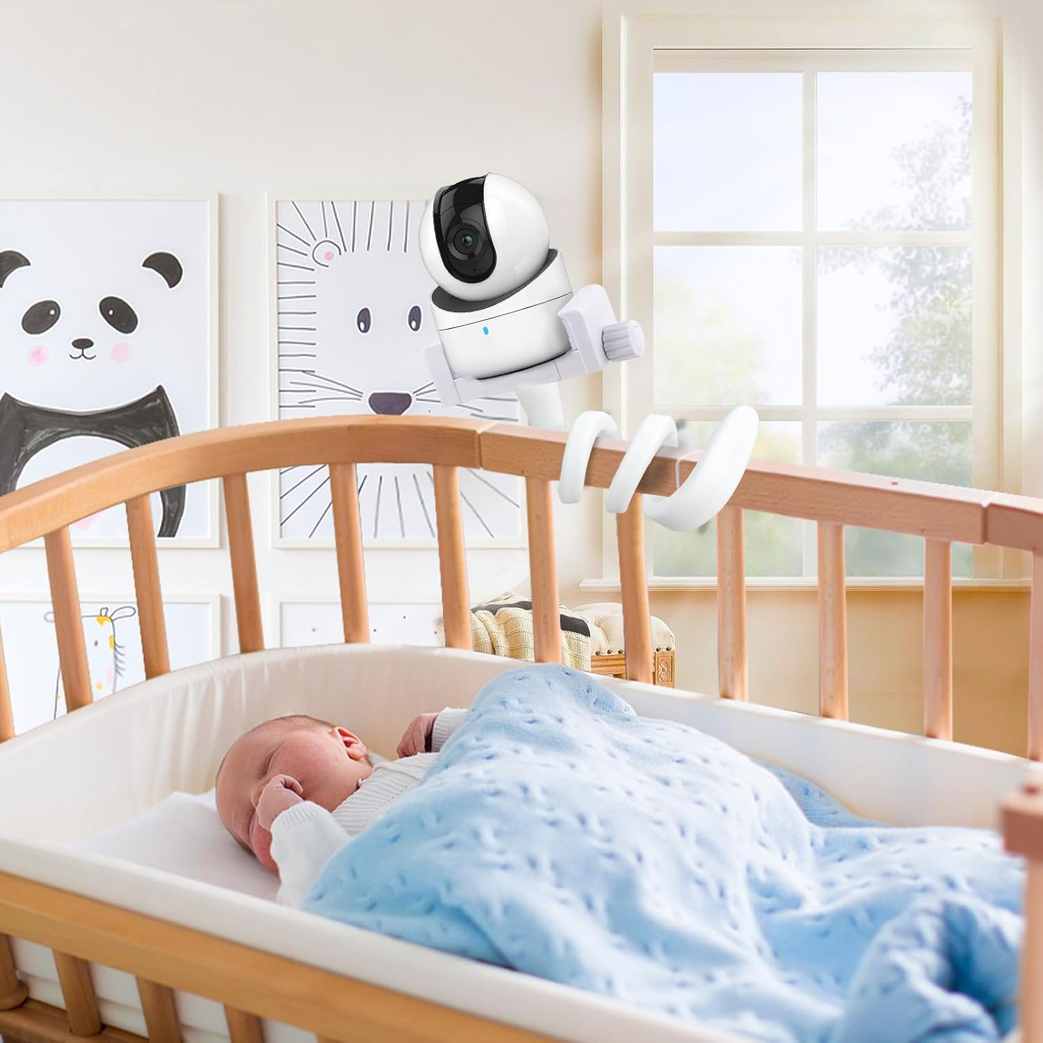 Baby Monitor Mount Camera Shelf Compatible with Infant Optics DXR 8 & DXR-8 Pro and Most Other Baby Monitors,Universal Baby Camera Holder with a 1/4&rdquo;Threaded Connection,Attaches to Crib Cot Shelves