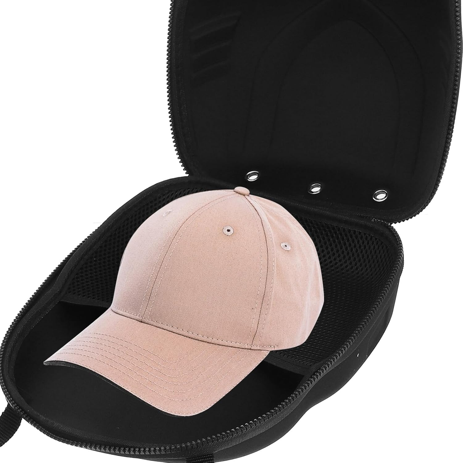 CONGARTENO Travel Baseball Hat EVA Storage Bag with Smooth Zipper Portable Cap Organizer Box for Baseball Caps Anti-Deformation Hat Case for Travel Reusable Protective Holder image number 6