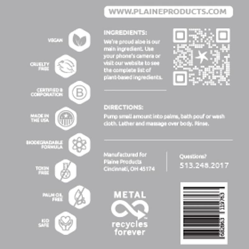 Plaine Products Refillable Unscented Body Wash, 16 Oz (Refill (Without Pump)) image number 1