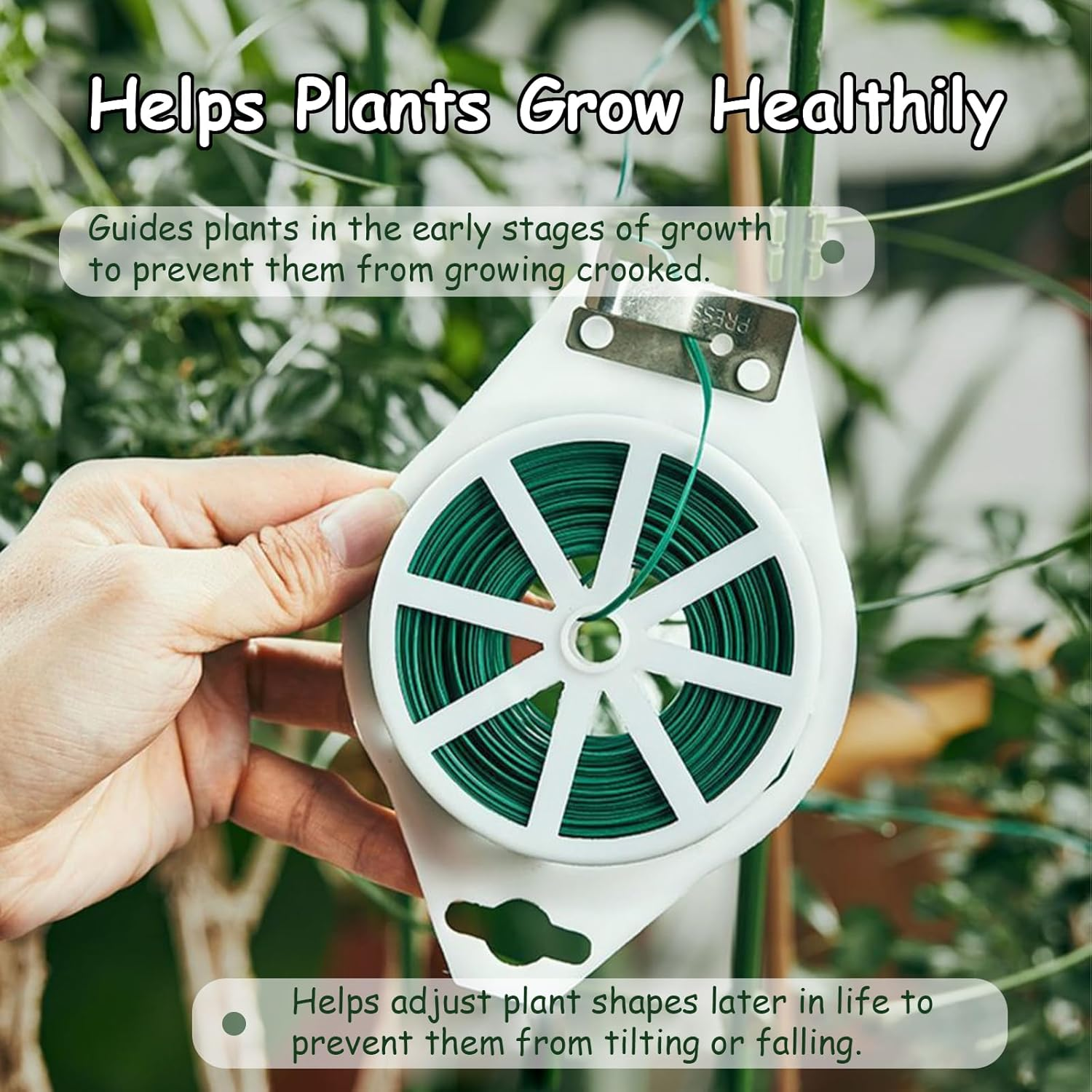 Taoluwin 100M Garden Plant Ties, Twist Ties with Built-In Cutter, Reusable Wire Ties for Plants, Garden Wire Supports, Vine & Shrub Ties, Home Cable Organizer