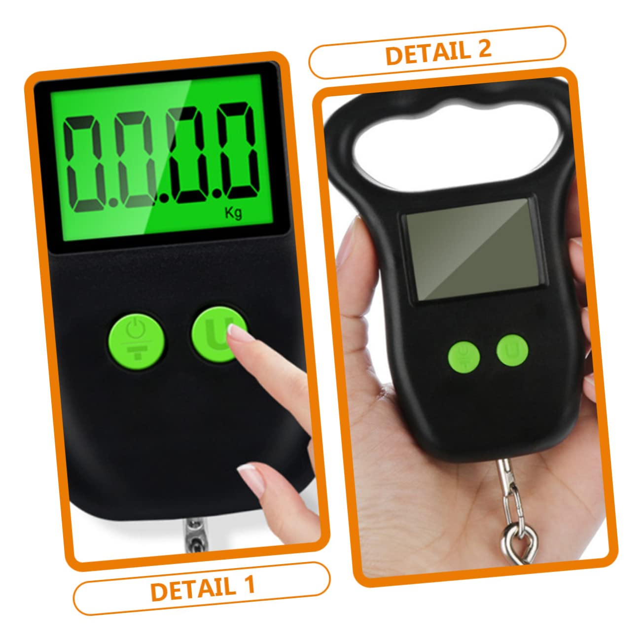LAPYAPPE Portable Luggage Scale with Hook, 50Kg High Precision Hanging LCD Screen Handheld Travel Suitcase Scale for Weighing Bags and Fishing Gear image number 4