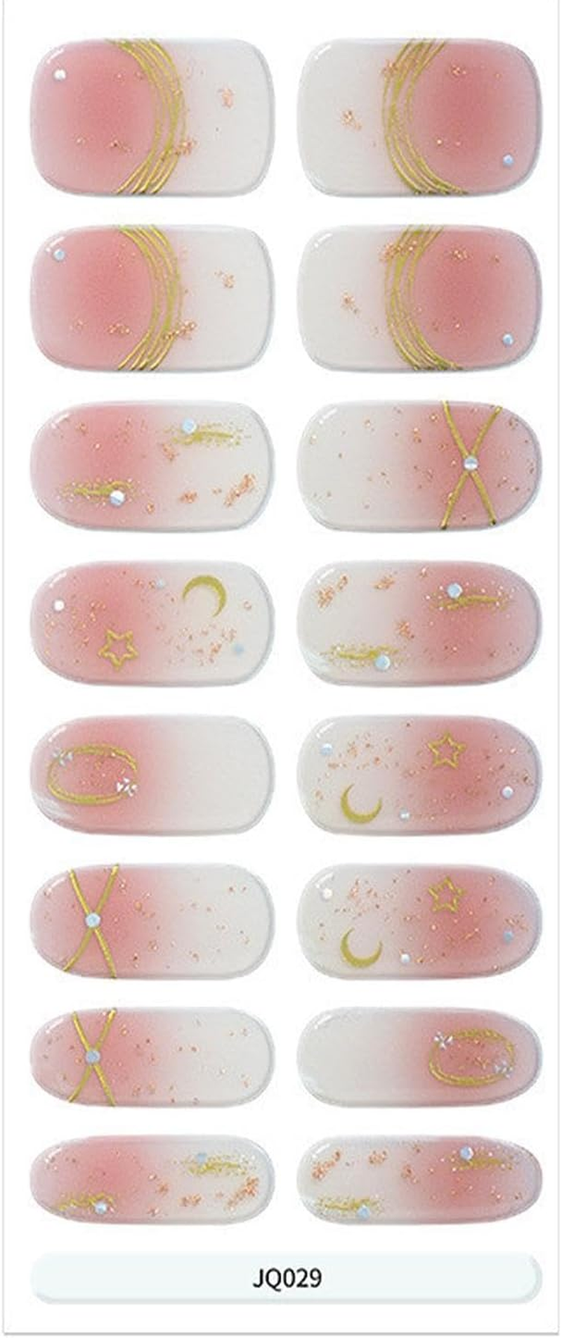 Rissunkv Gels Nails Polish Strips,16X Gradient Strips Adhesive Gel Nail Polish - Long-Lasting Nail Decals Home Salon Nail Crafting Decoration for Gathering, Dating image number 2