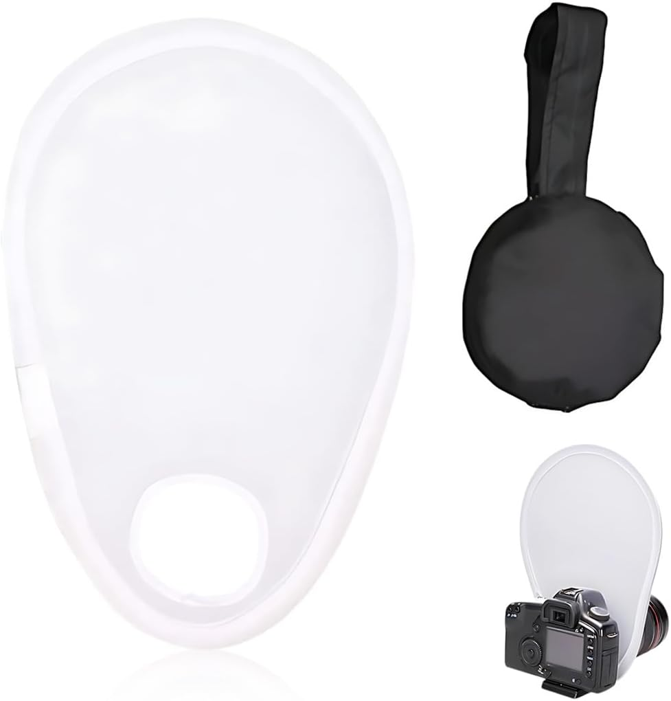 GHPKOTW 1 X Portable Flash Diffuser Camera Flash Diffuser Foldable Flash Diffuser Reflector Kit Camera Light Reflector for DSLR Camera Lenses image number 5