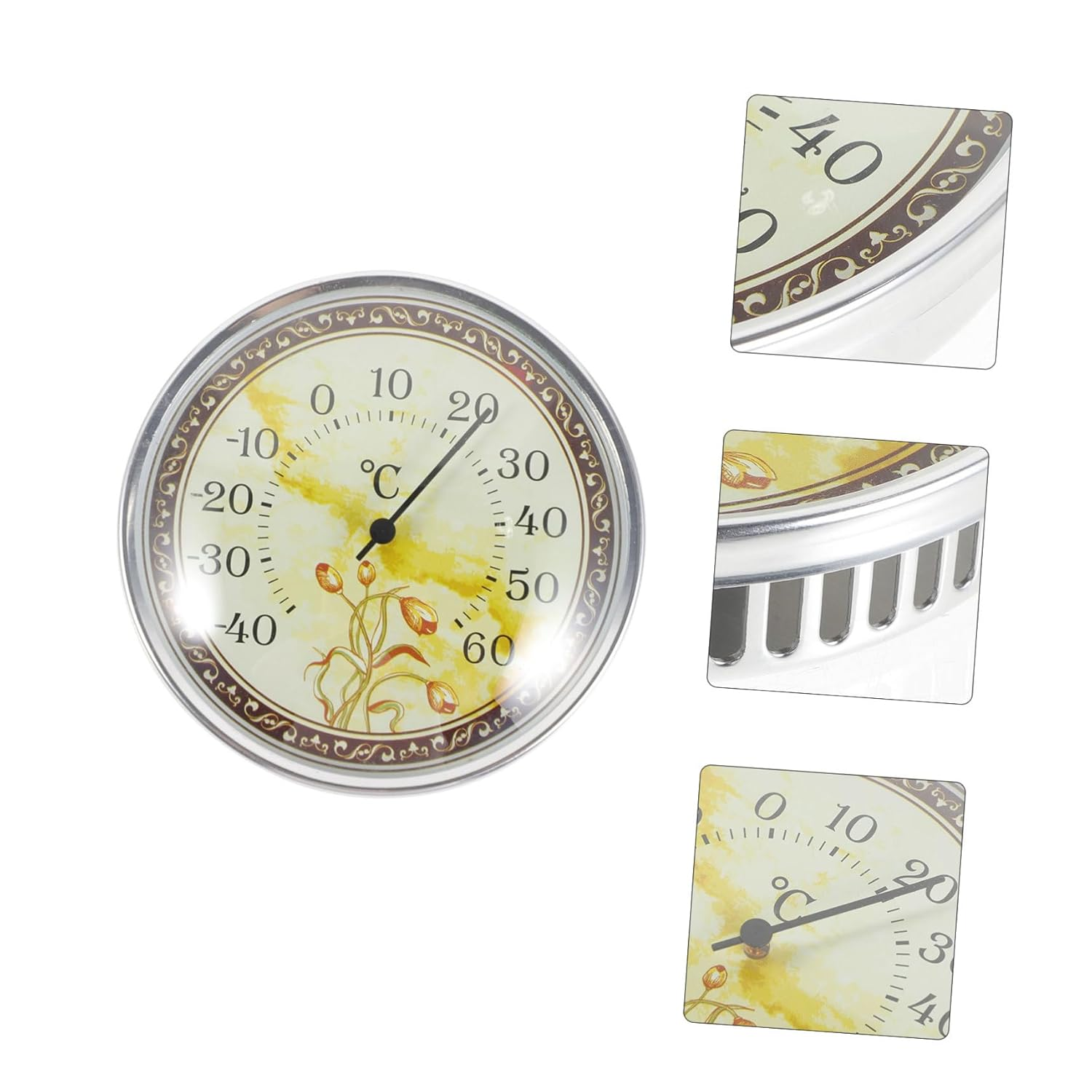 Wall Mount Temperature for Home and Sauna High Precision Analog Thermometer with Tulip Pattern Lightweight Indoor Temperature Monitor for Nursery Greenhouse Bathroom Bedroom Use image number 3
