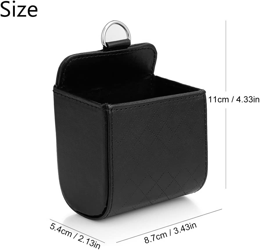 Yosoo Car Auto Seat Back Interior Air Vent Cell Phone Holder Pouch Bag Box Tidy Storage Coin Bag Case Organizer with Hook (Black)