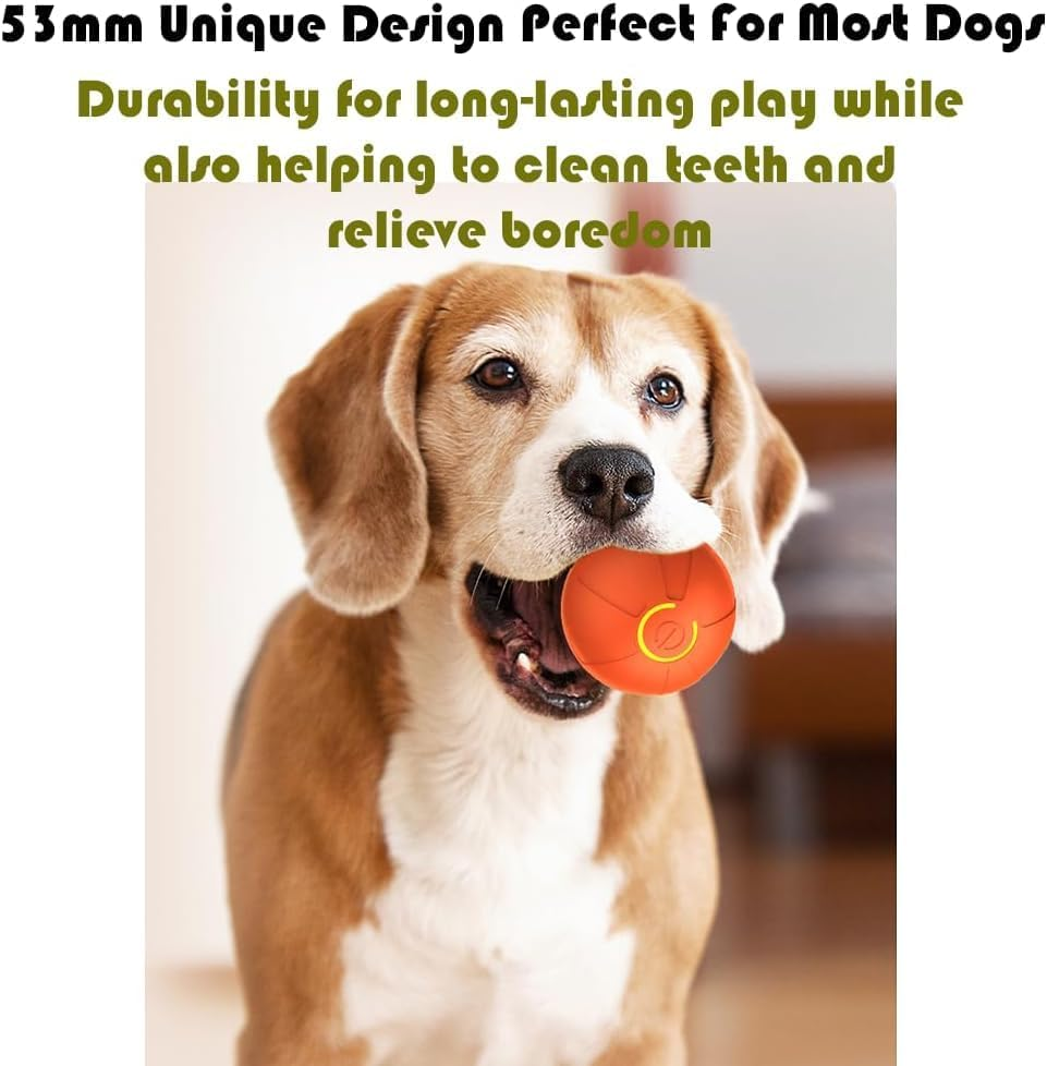 Interactive Smart Bouncing Ball Dog Toy, Moving Pet Exercise Toy, Orange image number 4