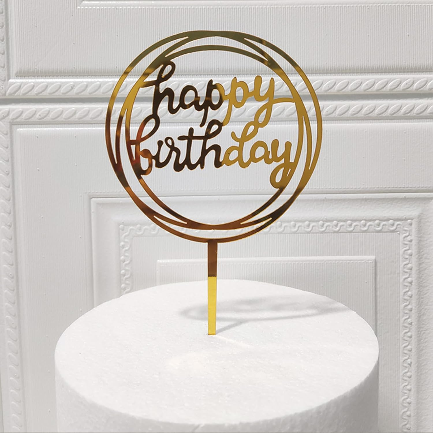 3 Colors Birthday Cake Topper Set - Double-Sided Glitter Acrylic Happy Birthday Cake Toppers & Cupcake Toppers for Birthday Party Decorations, Wedding, Anniversary, DIY Dessert Decor (18 PCS) image number 1