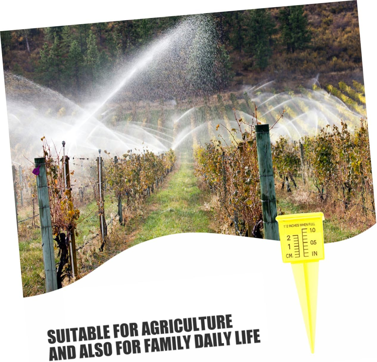 CAXUSD Sprinkler Catch Cups 5Pcs Large Rain Gauge Garden Sprinkler Water Gauge Easy to Read Outdoor Rain Measurement Tool image number 6