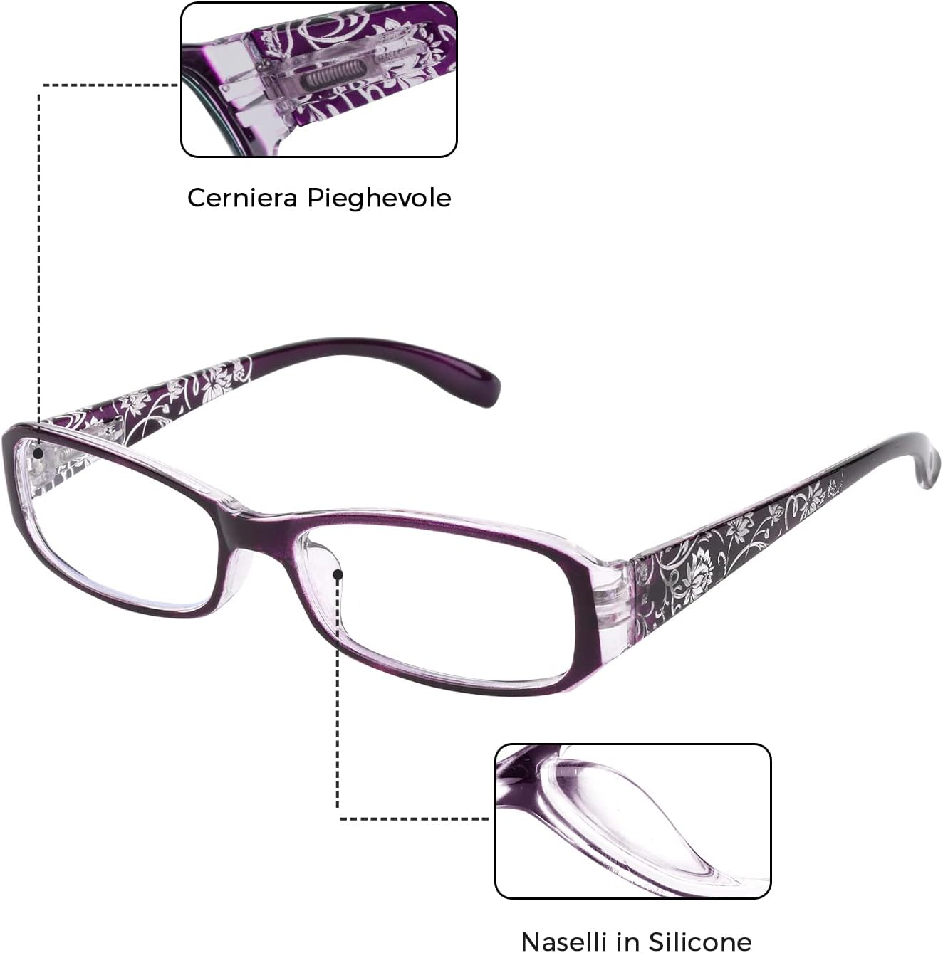 Reading Glasses Women Blue Light Blocking Lightweight Compact Readers Computer Eyeglasses image number 6