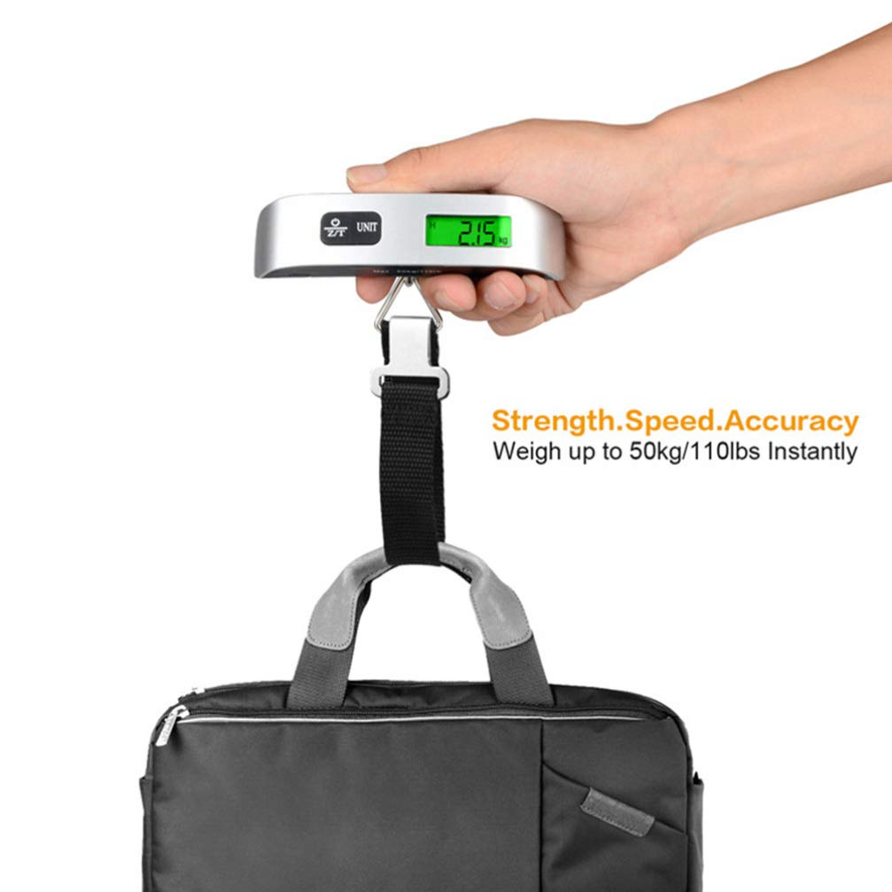 KESYOO 50Kg Portable Luggage Scale Electrical Baggage Scale Suitcase Scale (Silver) image number 5