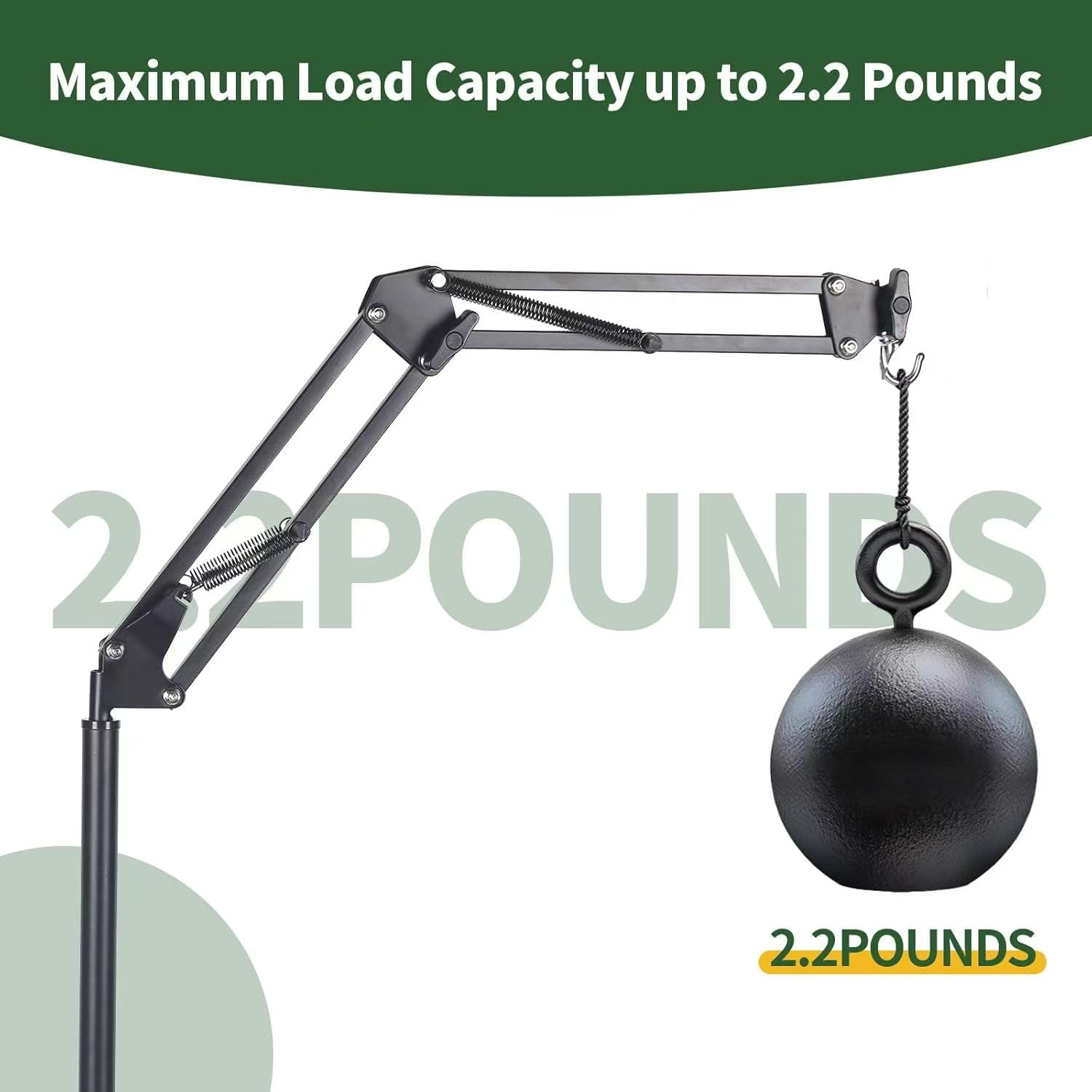 Terrarium Stand Reptile Tank Stand with 360&deg; Adjustable Swing Arm, Heat Lamp Holder for Bearded Dragon Turtles Snake and Chicks image number 1