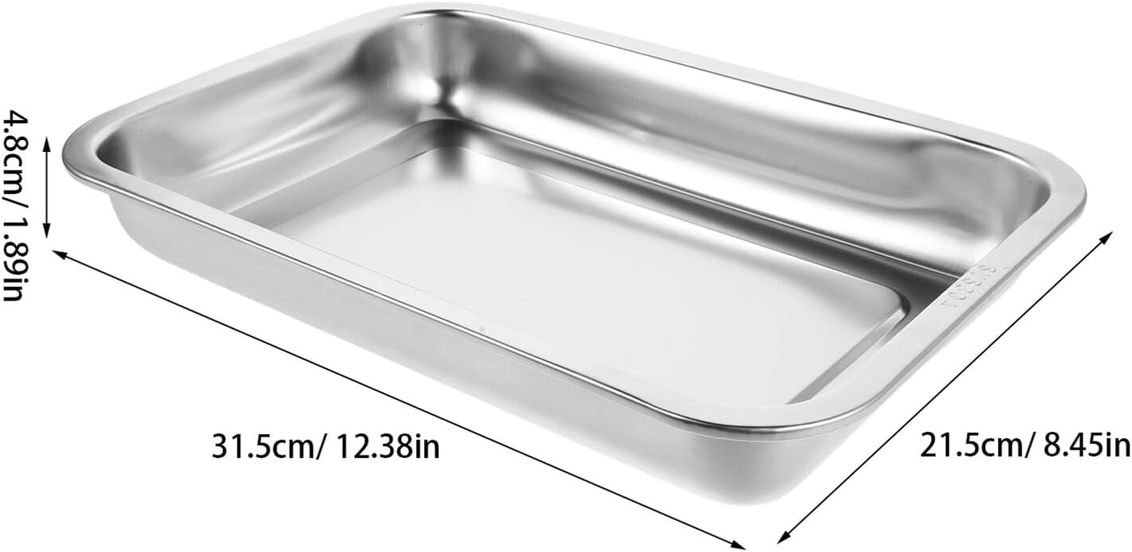 Kisangel 2Pcs 304 Stainless Steel Cat Litter Box, Deep Open Metal Indoor Litter Tray for Kittens, High-Sided Reusable Cat Pan Suitable for Pet Toilet Use image number 6