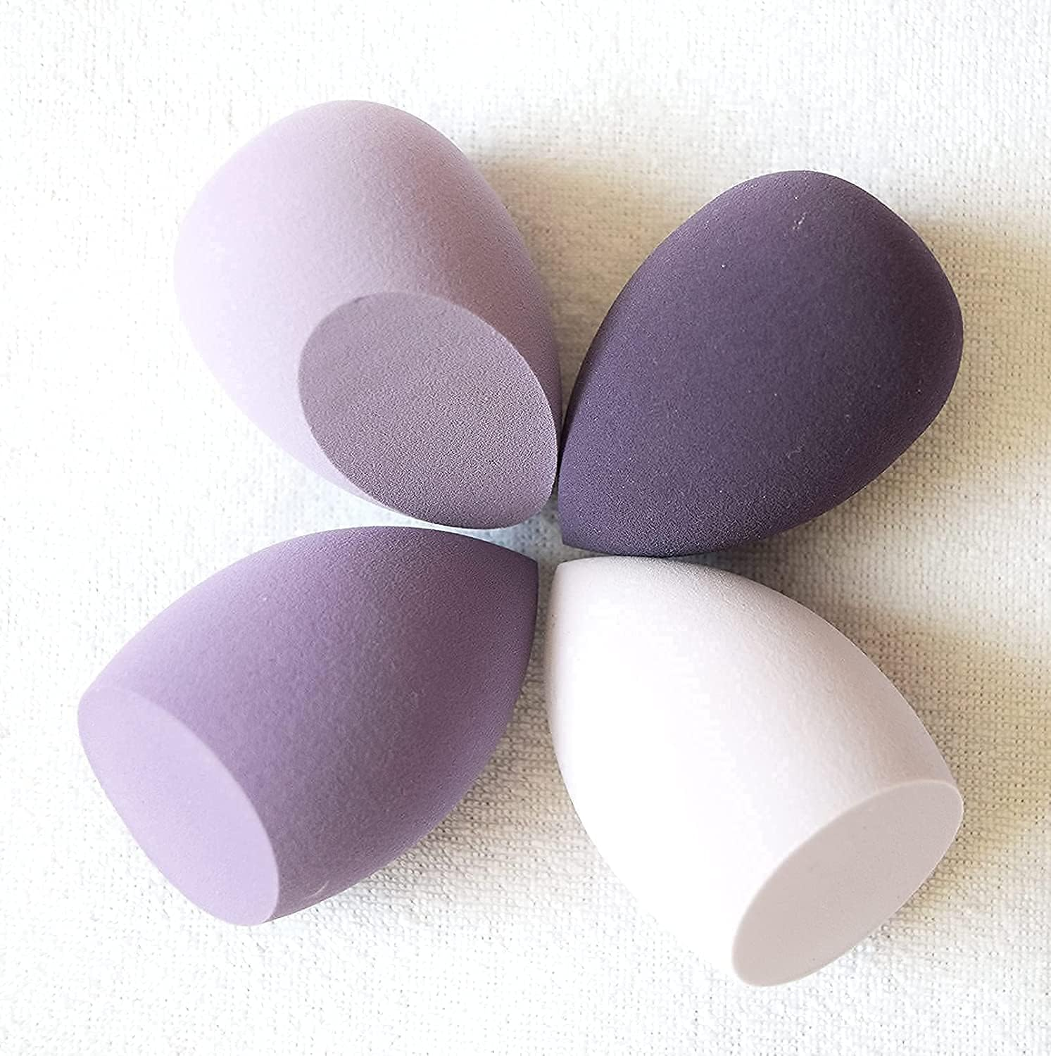 4Pcs Makeup Sponge Set Blender Multi-Colored Beauty Foundation Blending Sponge with a Storage Case, Flawless for Liquid, Cream, and Powder Dry & Wet Use 3D Makeup Sponge Egg (Purple) image number 2