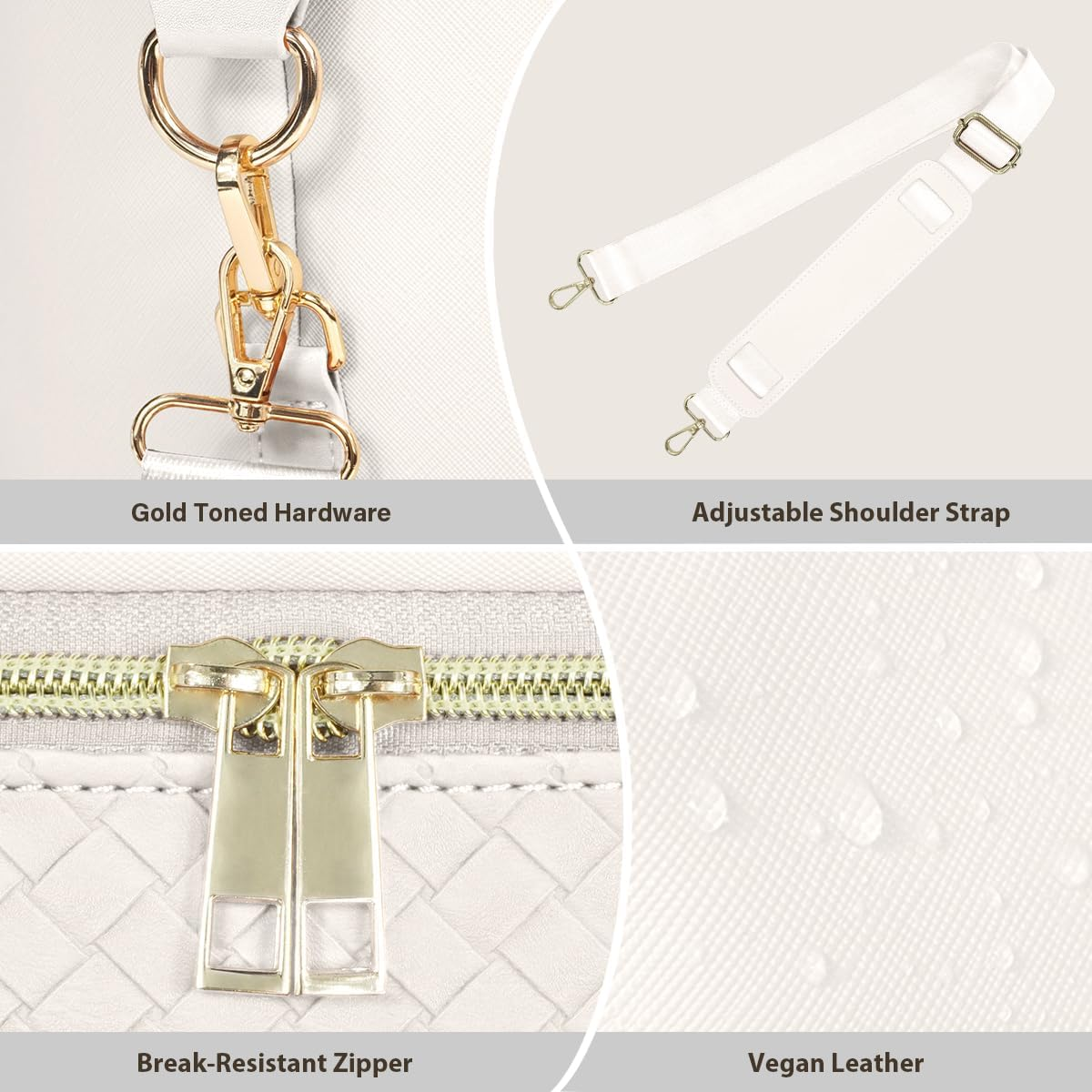 Travel Weekender Bags for Women, PU Leather Overnight Tote Duffle Bag with Shoe Compartment & Toiletry Bags image number 2