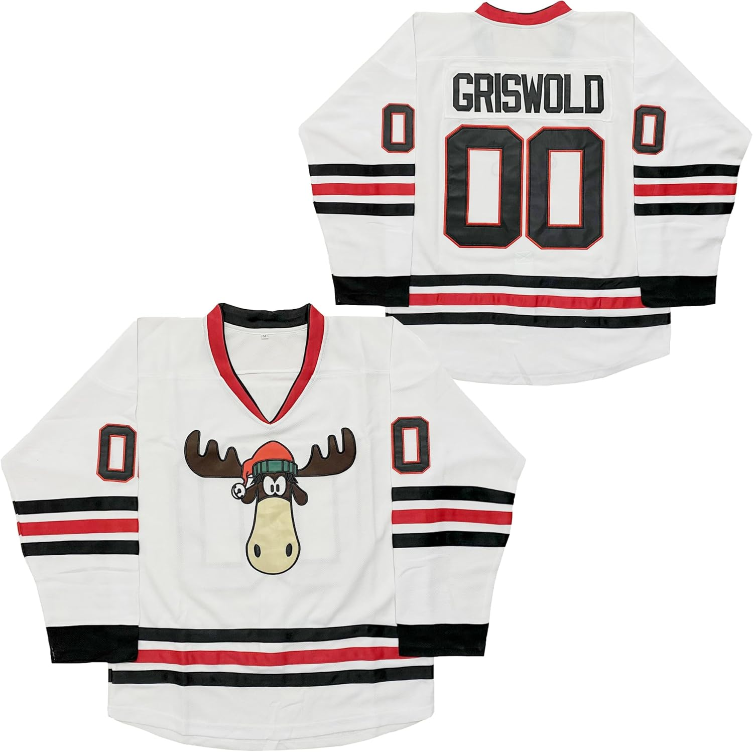 Clark #00 Griswold Movie Hockey Jerseys X-Mas Christmas Vacation Mens Jersey White Stitched image number 2