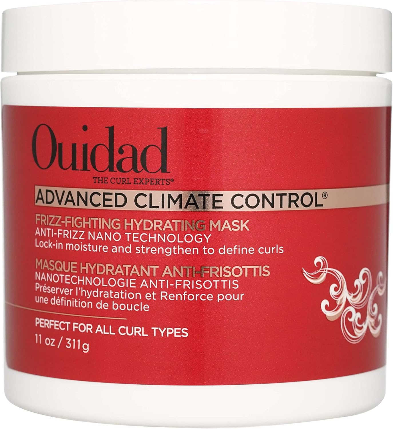 Ouidad Advanced Climate Control Hair Mask - 11 Oz, Frizz Control Curly Hair Mask with Vitamin C & Castor Oil, Anti-Frizz Nano Technology, Helps Repair, Nourish and Hydrate Curls, for All Curl Types image number 3