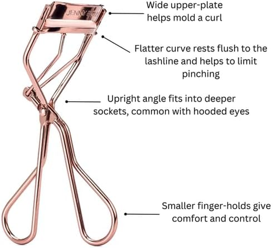 Jenny Patinkin the Big Reveal Eyelash Curler for Hooded Eyes, Deep Set Eyes &ndash; Precision & Professional Eyelash Curler for Difficult Eye Shapes with Replacement Silicone Pad, Nickel Free image number 3