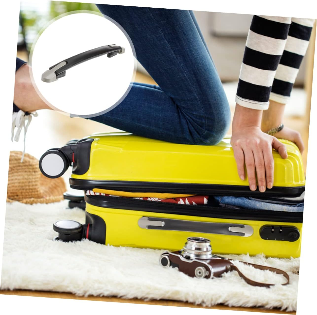 JEWEDECO Plastic Suitcase Handle Grip Lightweight Luggage Handle Replacement for Travel Suitcase for Luggage Case image number 3