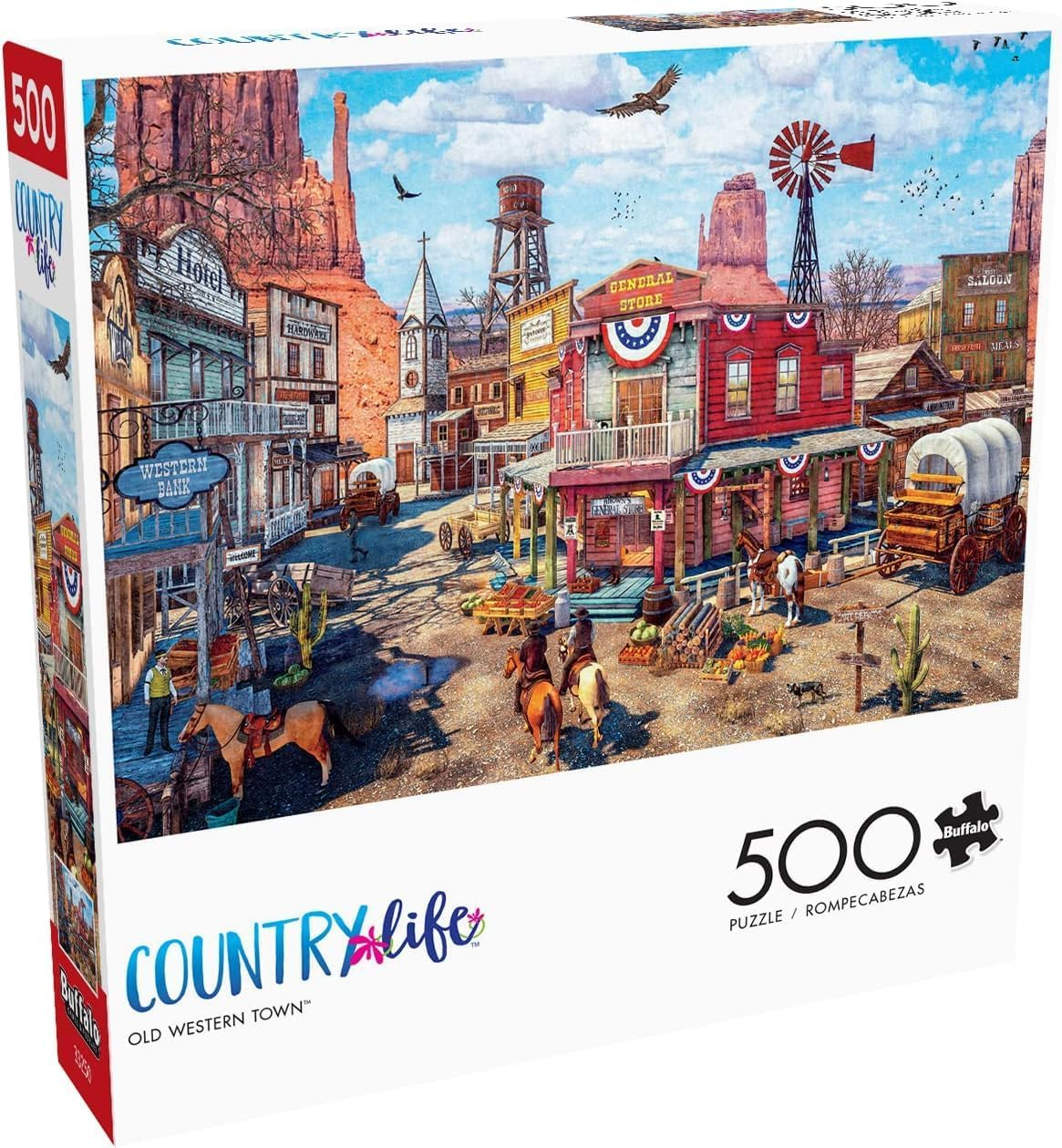 Buffalo Games - Country Life - Old Western Town - 500 Piece Jigsaw Puzzle image number 1