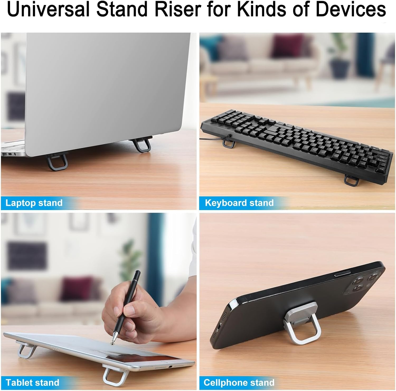 KOZTOL 2 Pack Portable Laptop Stand, Self-Adhesive Keyboard Riser Feet for Most Keyboards, Mini Computer Keyboard Stand for Desk image number 2