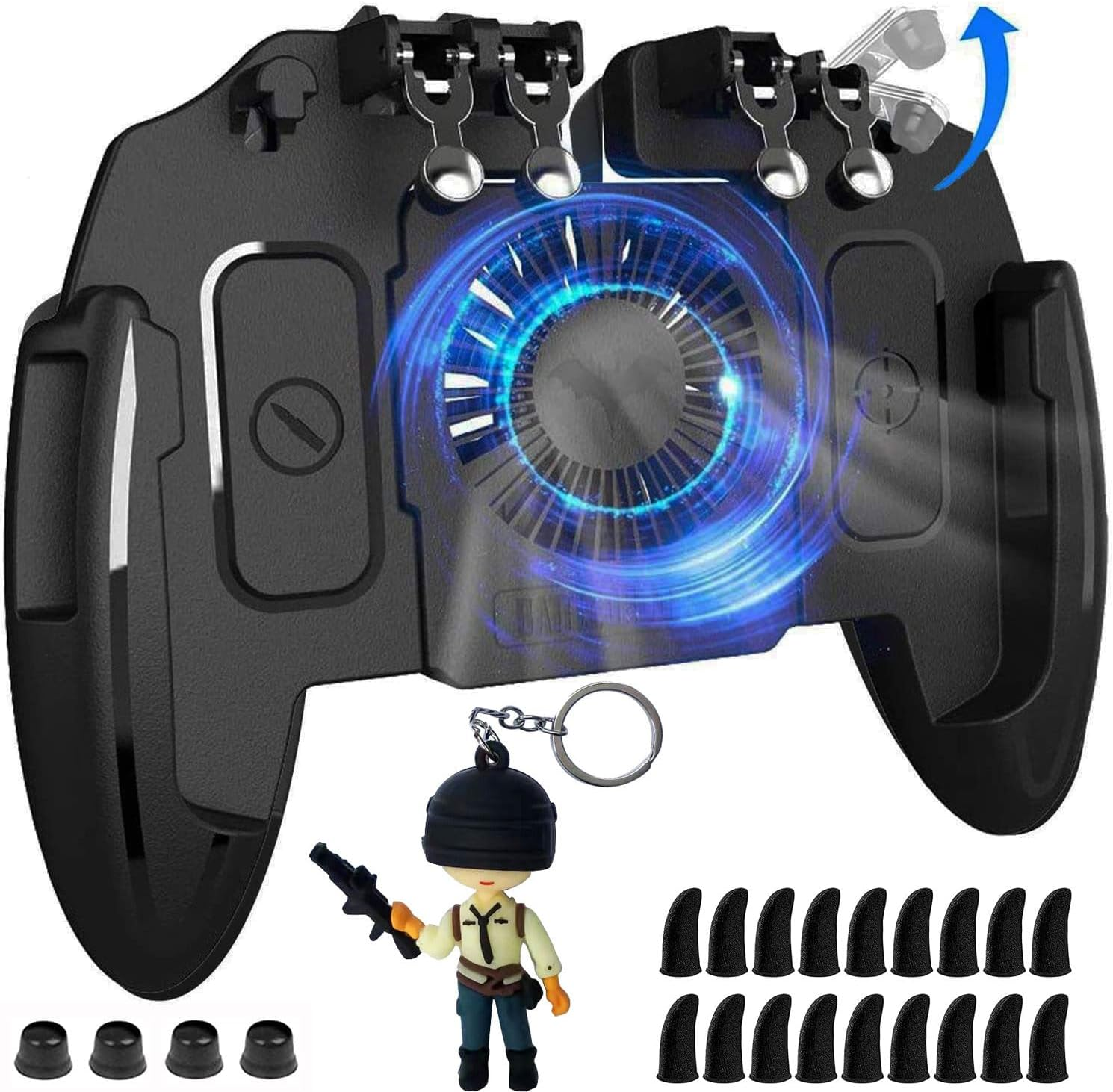 Mikirini Mobile Phone Game Controller with Built-In Battery for Pubg/Call of Duty/Knives Out, Cell Phone L2R2 Gaming Triggers for 4.5-6.5" Iphones/Android Phones image number 5