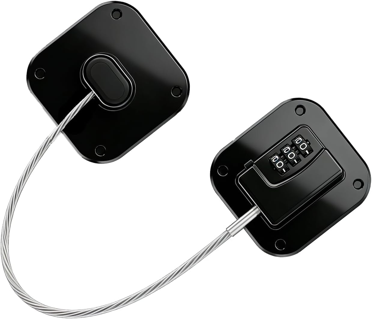 Yxvyxymyxxg​ Heavy Duty Refrigerator Lock - 1 Pack Combination Lock for Cabinets, Drawers and Cupboards, No Drill Installation & Keyless Child Safety Device(Black)