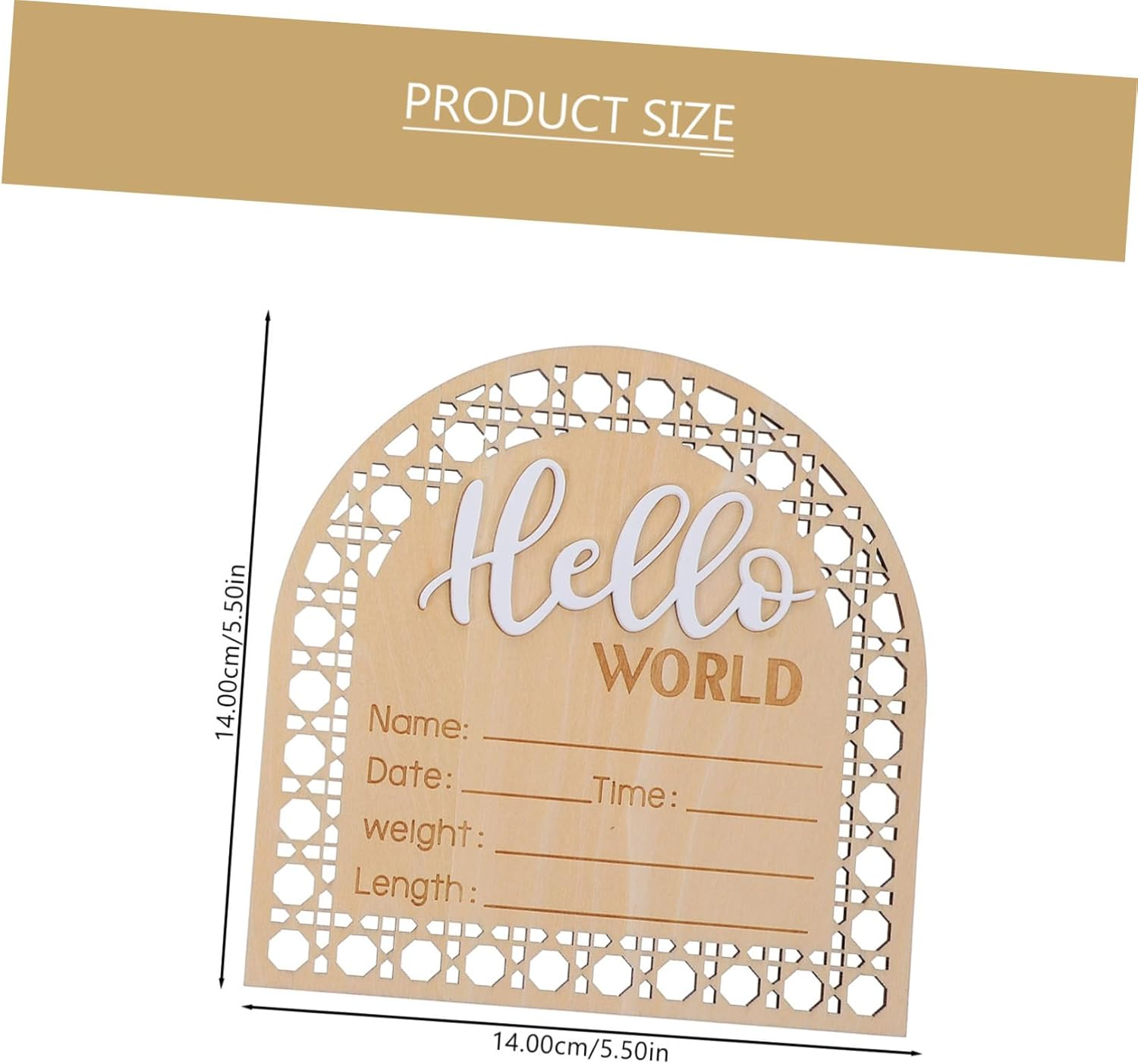 2Pcs Birth Announcement Wooden Sign Newborn Card Wood Name Sign for Nursery Decor image number 1