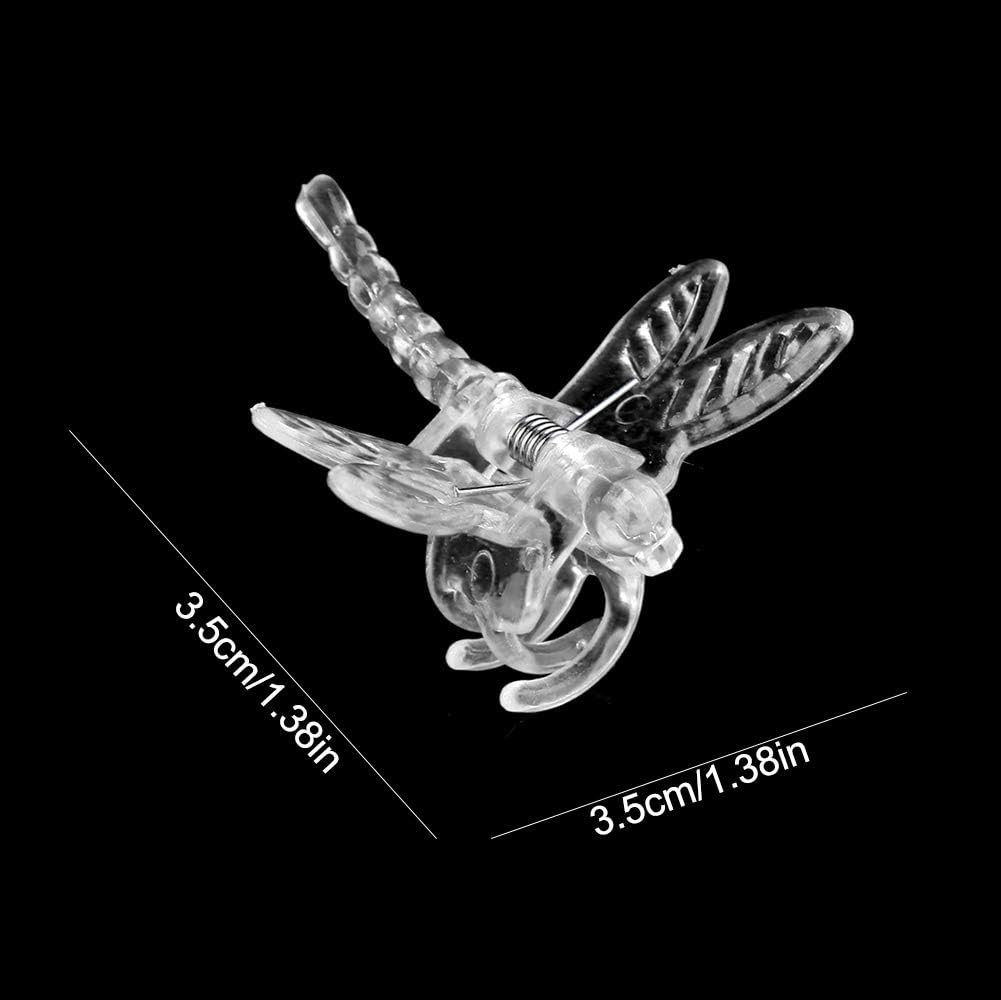 Plant Orchid Clips, Dragonfly Stem Clip Garden Vine Grow Upright Support Stalks Climbing Plants Tomato Trellis Holder Decoration for Supporting Flower Cucumber Vegetables 100Pcs(Transparent)