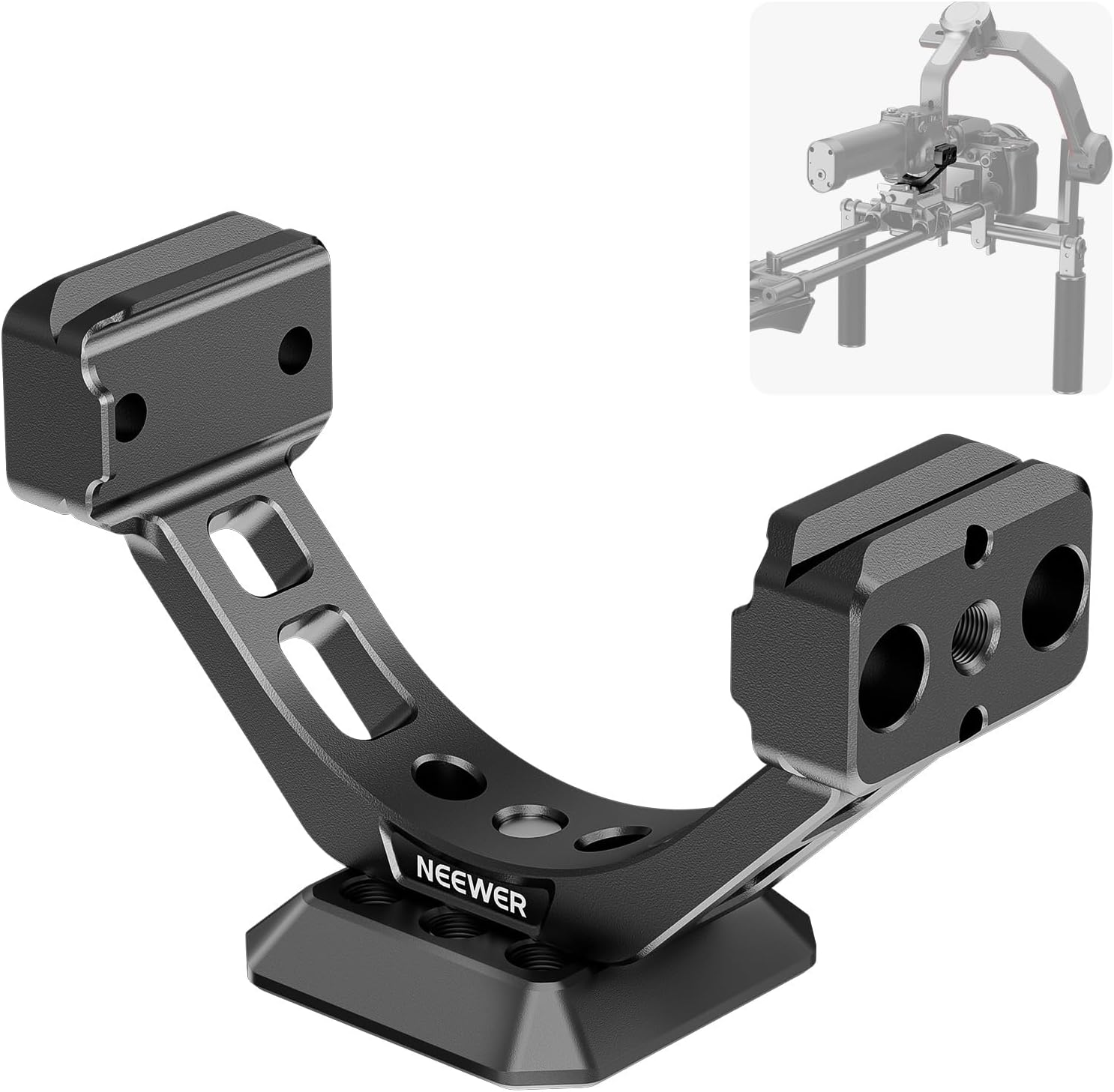 NEEWER Mount Adapter for RS3 Pro & RS4 Pro, Arca Type Quick Release Plate with NATO Rail Compatible with Smallrig Shoulder Rig V Mount Battery DJI RS 3 PRO RS 4 PRO Gimbal Stabilizer, GA030P image number 4