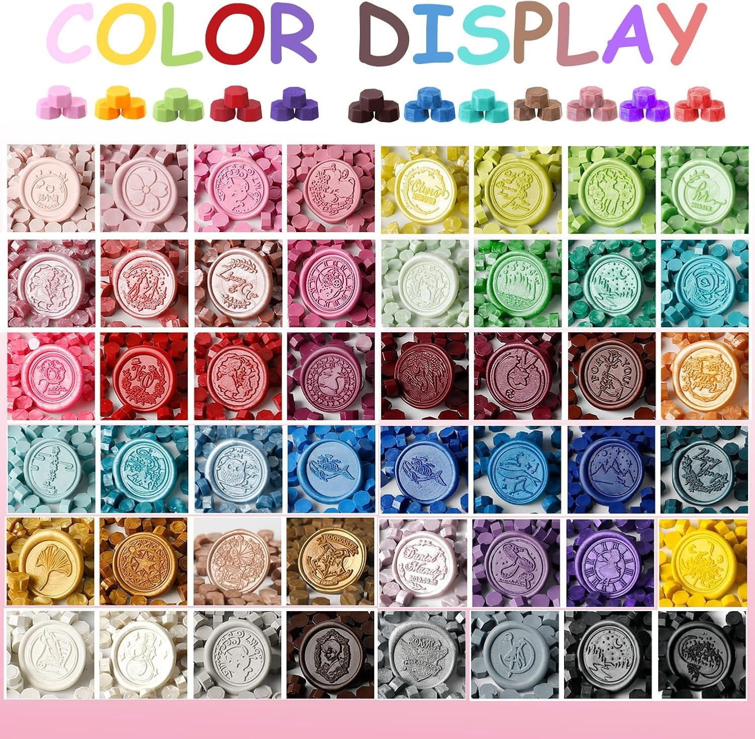 630PCS Sealing Wax Beads Set, 24 Color Beads with Wax Spoon, Tea Candles, Tweezer for Envelope Seals, Invitations, Letters, and DIY Crafts (#01) - 02 image number 6