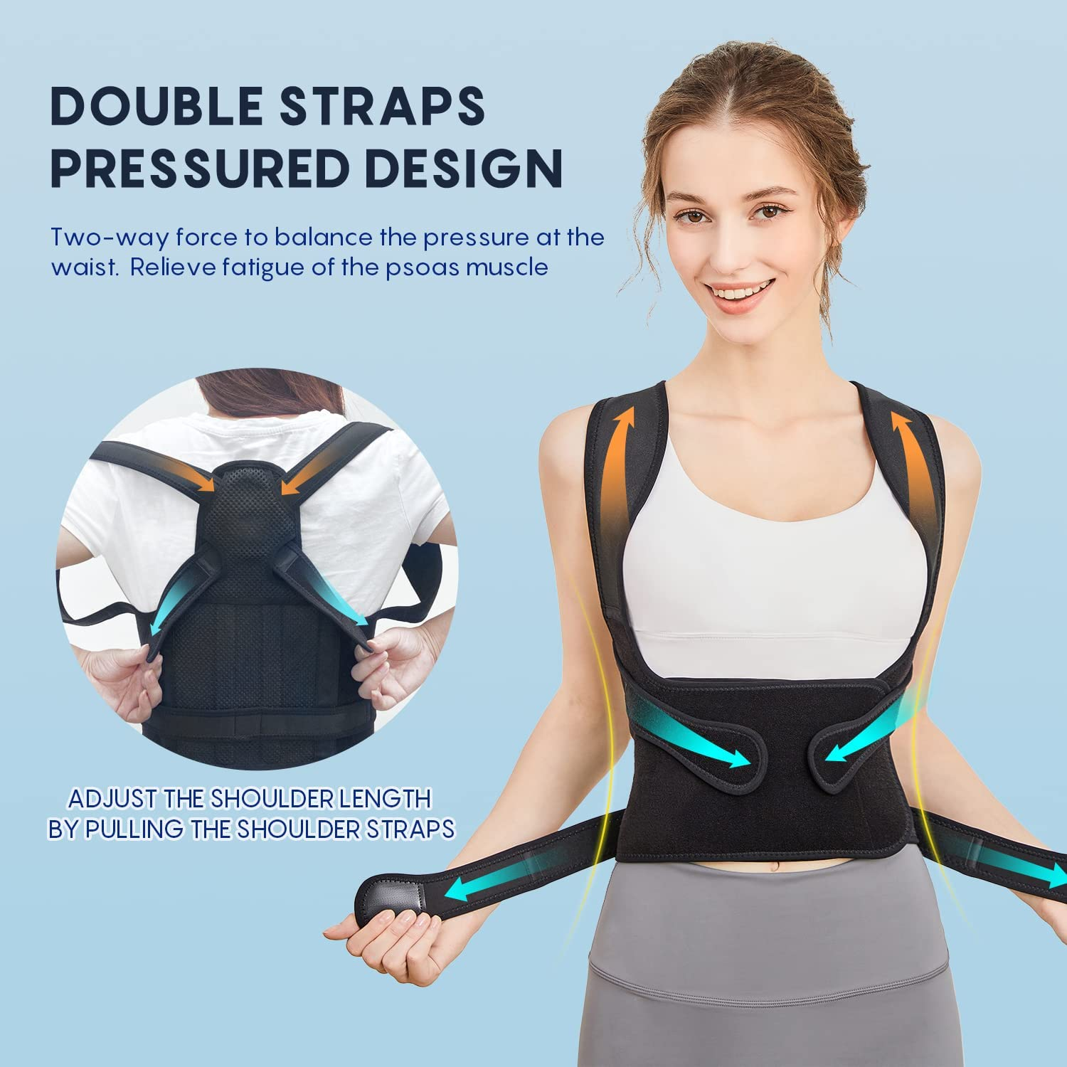 Back Brace and Posture Corrector for Women and Men, Back Straightener Posture Corrector, Scoliosis and Hunchback Correction, Back Pain, Spine Corrector, Support, Adjustable Posture Trainer