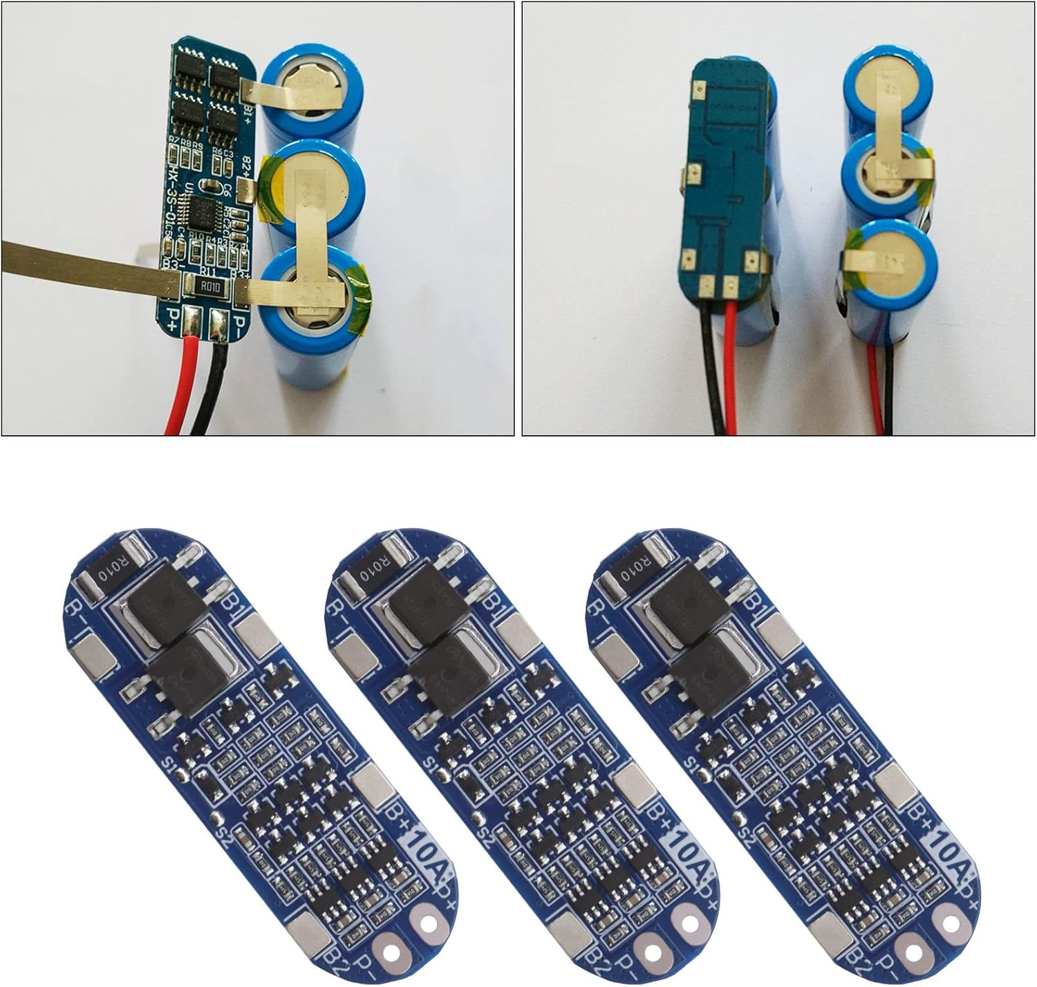 Emsea 3Pcs 3S 10A 12.6V 18650 Lithium Battery Protection Board BMS Li-Ion Charger Protection Module Anti-Overcharge/Over-Discharge/Over-Current/Short Circuit Protection image number 5