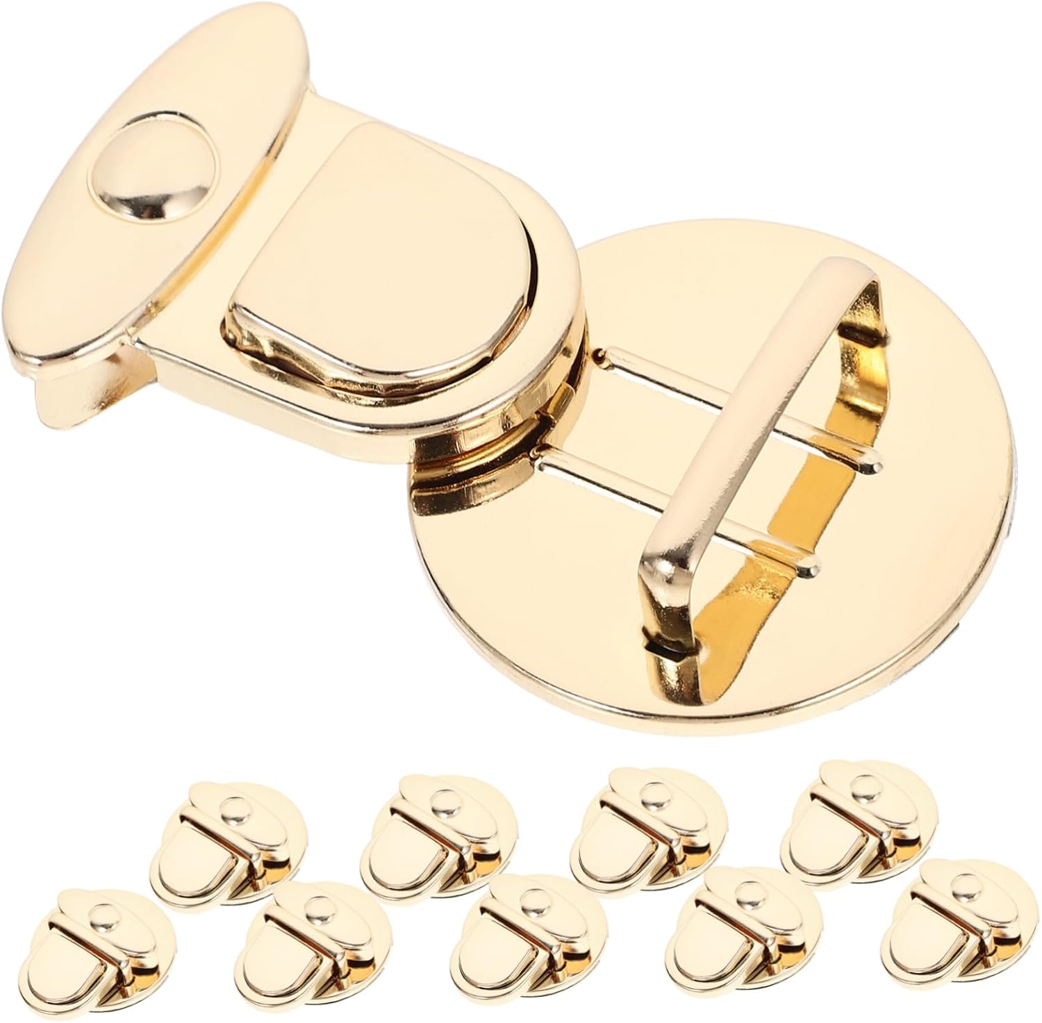 BEBEMOKO 10Pcs DIY Bag Buckle Press Locks Iron round Handbag Accessories for Purse Making Crafting Supplies in Gun Black