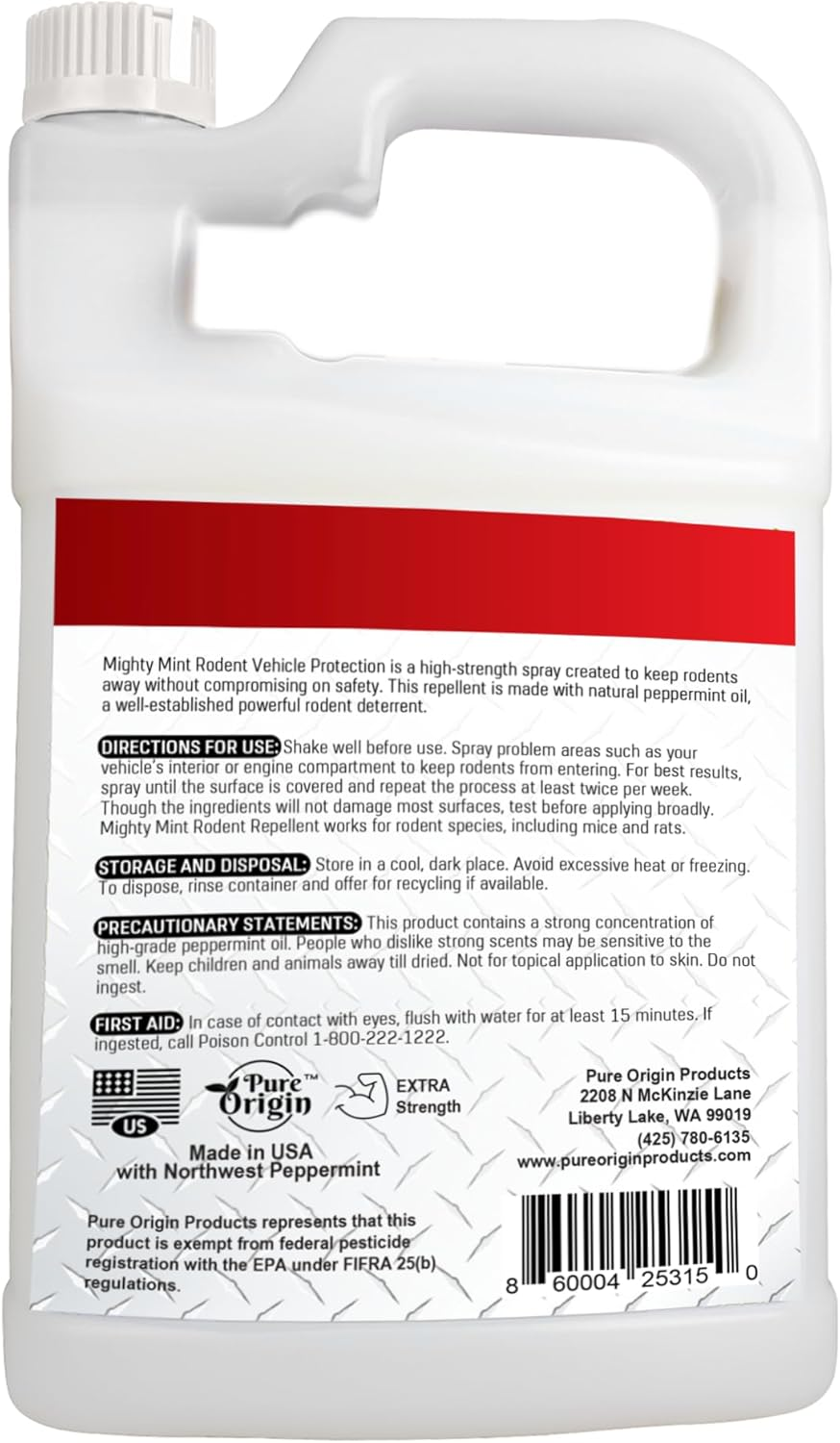 Mighty Mint Gallon (128 Oz) Rodent Repellent Spray for Vehicle Engines and Interiors - Cars, Trucks, Rvs, & Boats image number 2