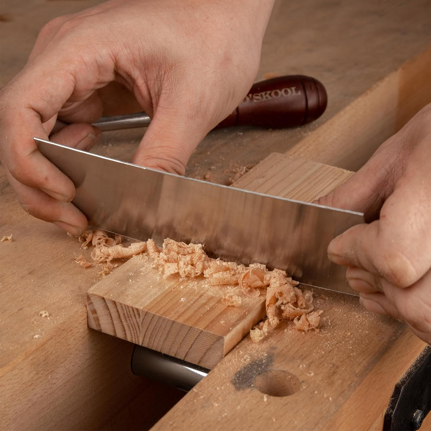 O'SKOOL Scraper Burnisher with &Oslash;3/8" X 3-1/16" Chrome Molybdenum Steel Rod and Beechwood Dual-Handle, SAF011 image number 3