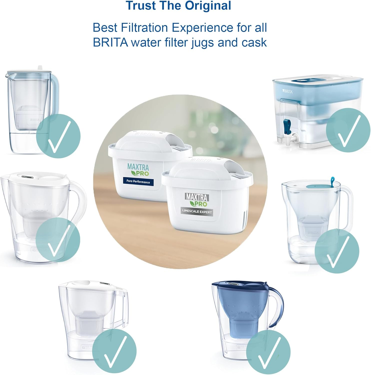 BRITA MAXTRA PRO Limescale Expert Water Filter Cartridges, Fits All MAXTRA Jugs and Flow Systems, Bio-Based Plastic, 10 Pack image number 3